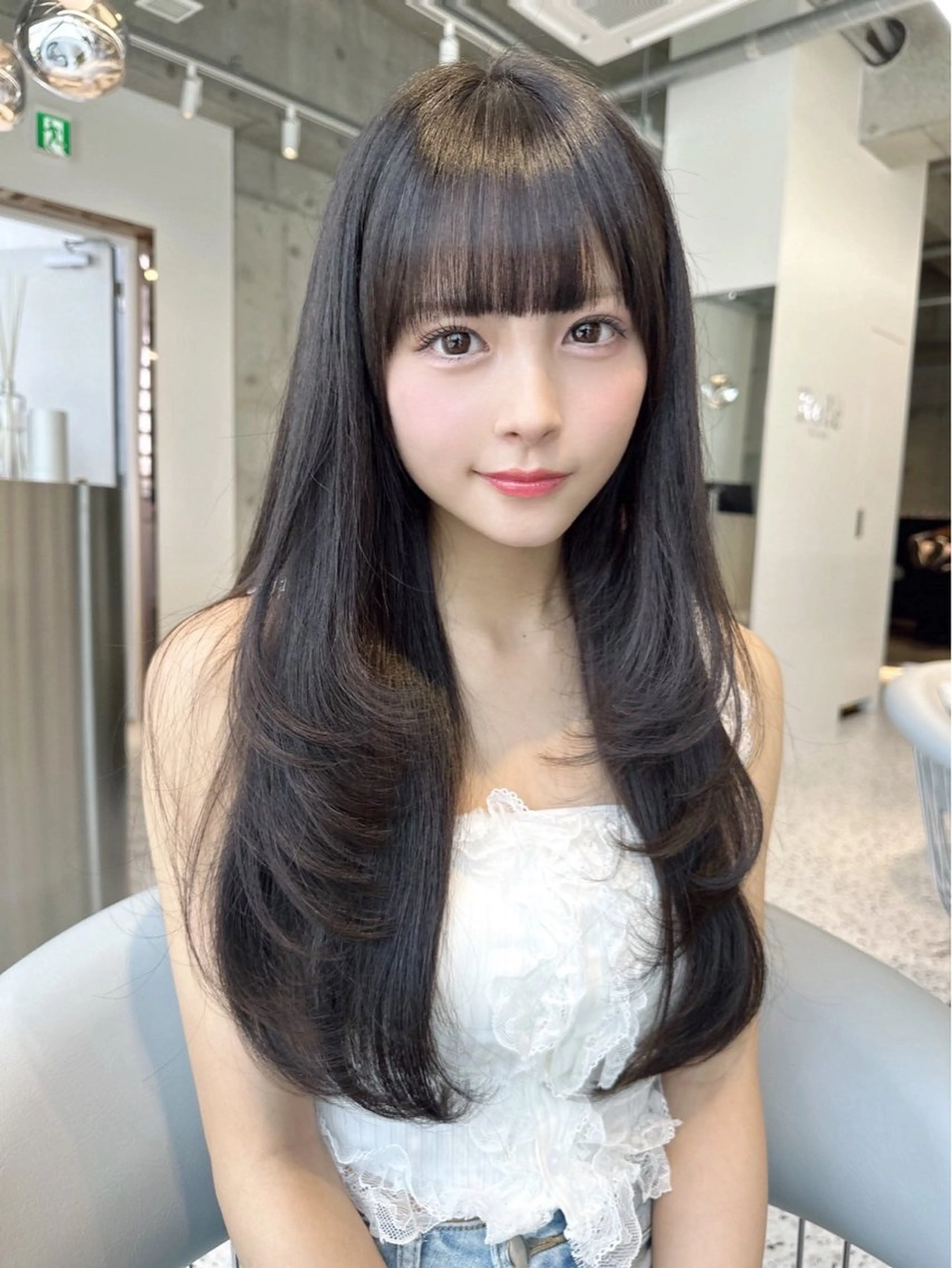 ロング カラー カット ヘアカラー トリートメント Lond mare レイヤーカット/韓国のヘアスタイル