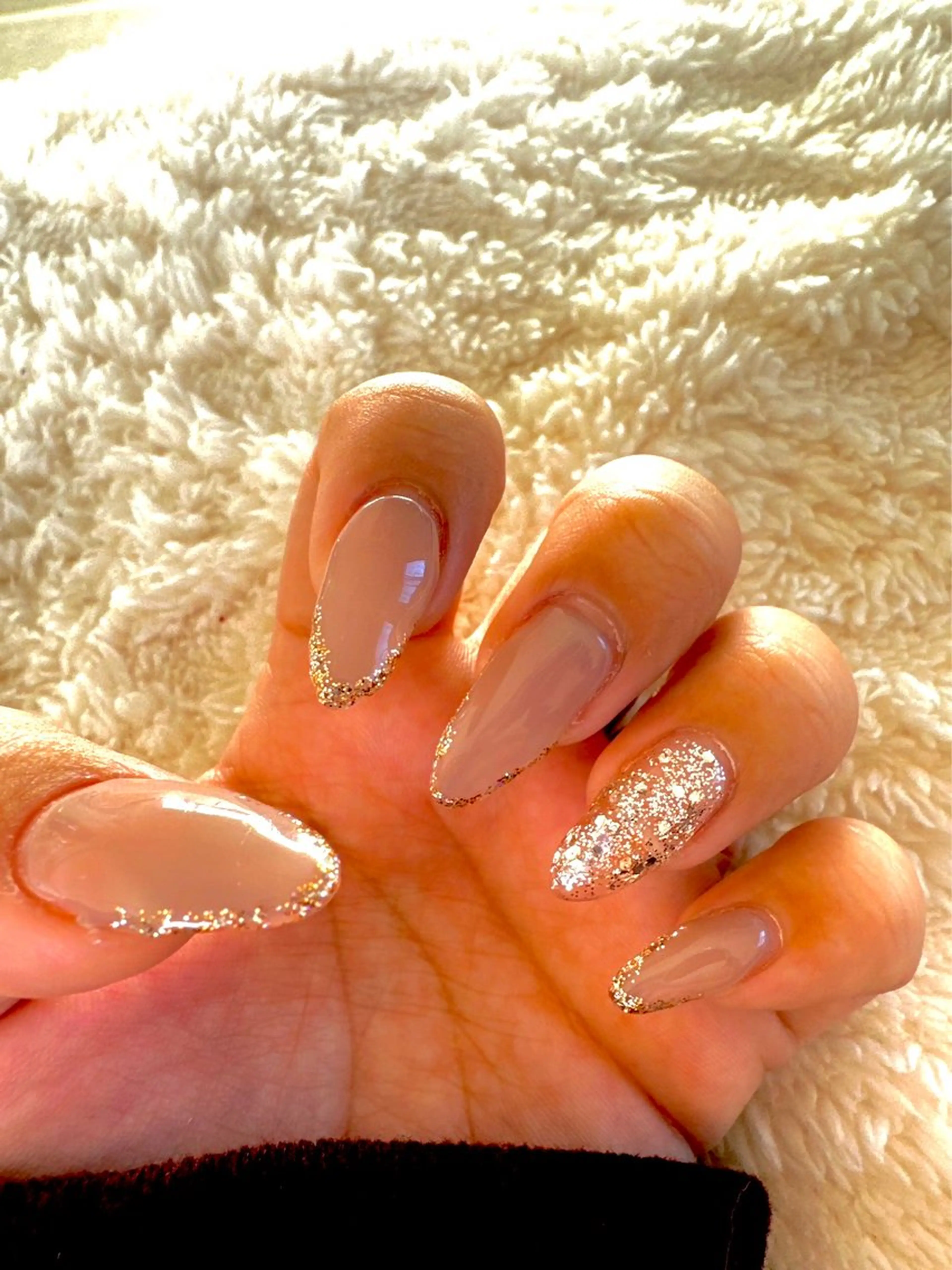 ネイル フレンチネイル ラメ(グリッター) ⭐️ saki⭐️のネイルデザイン