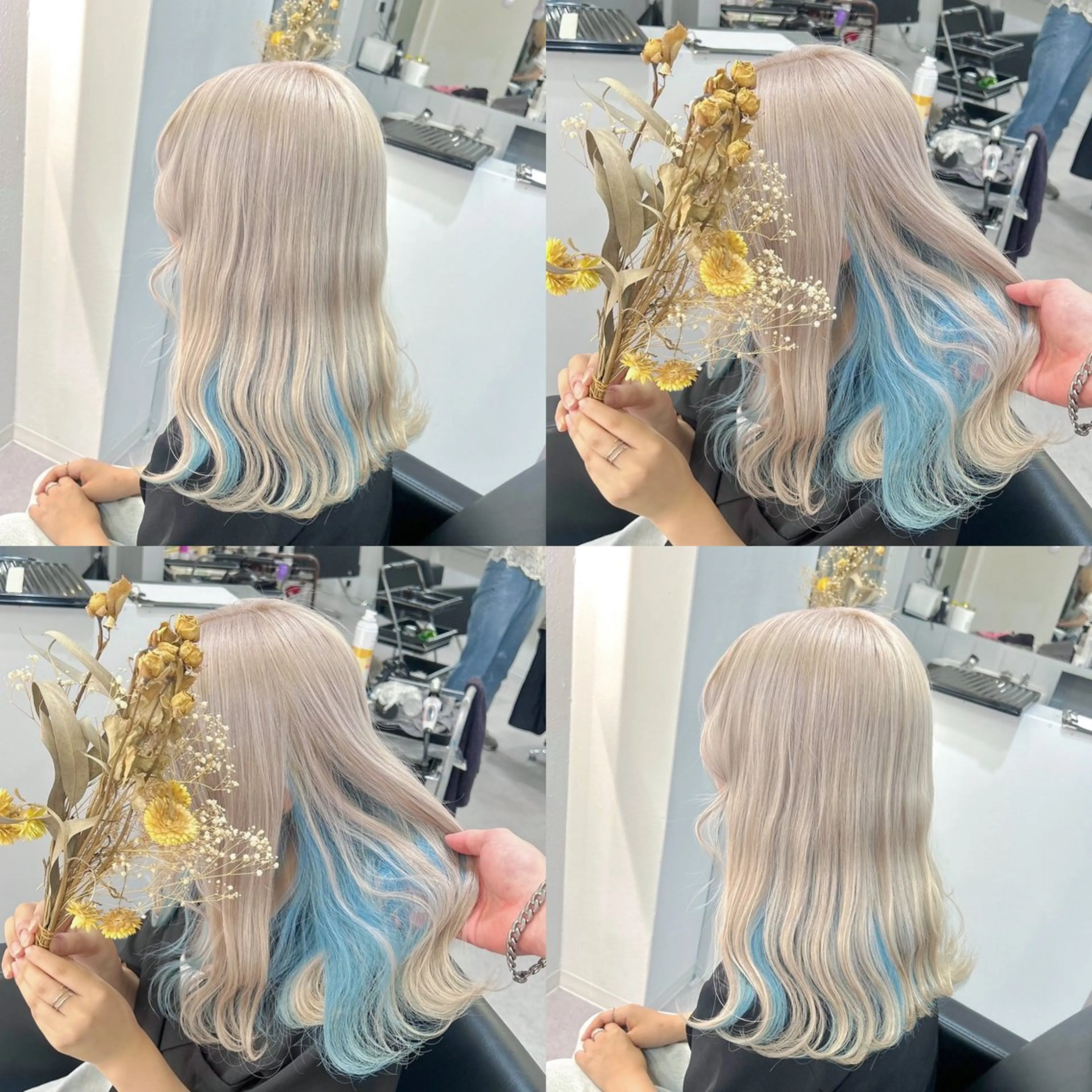 ミディアム カラー ハイトーンカラー インナーカラー カット ヘアカラー トリートメント ブリーチ&エクステ 🥀ケアカラー特化のヘアスタイル