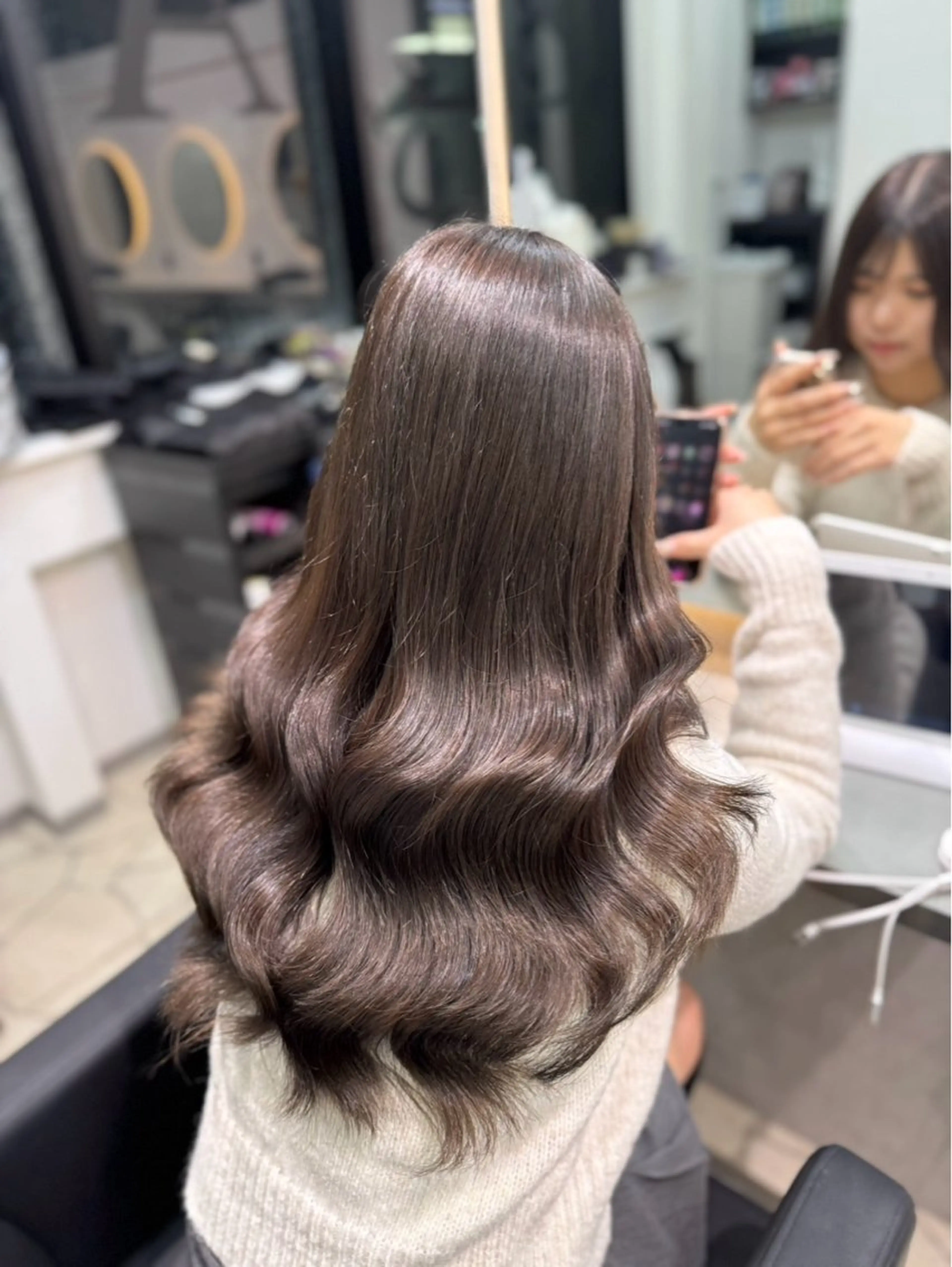 ロング ヘアカラー トリートメント 野口 由衣のヘアスタイル