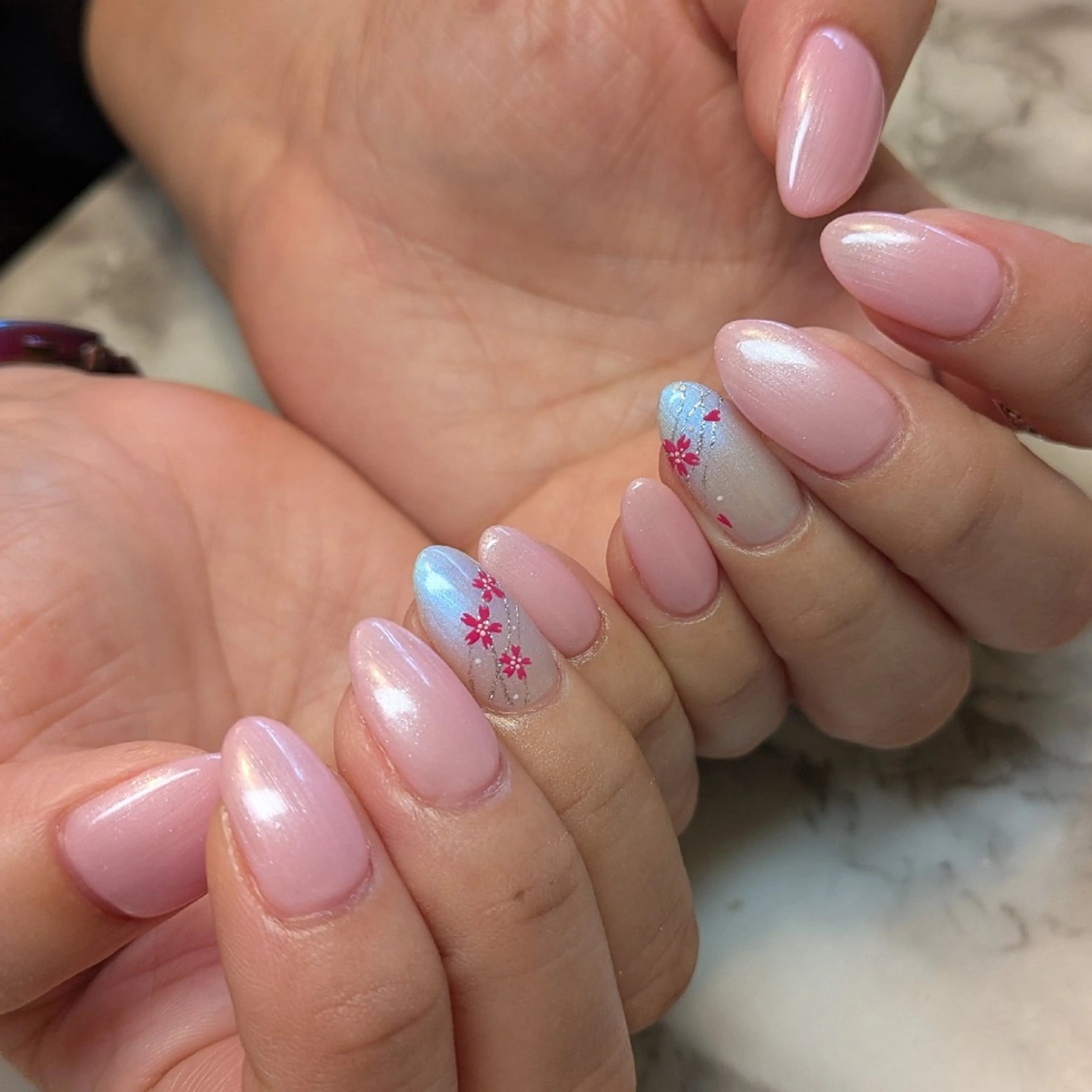 ネイル 桜ネイル ジェヌインネイル 河内のネイルデザイン