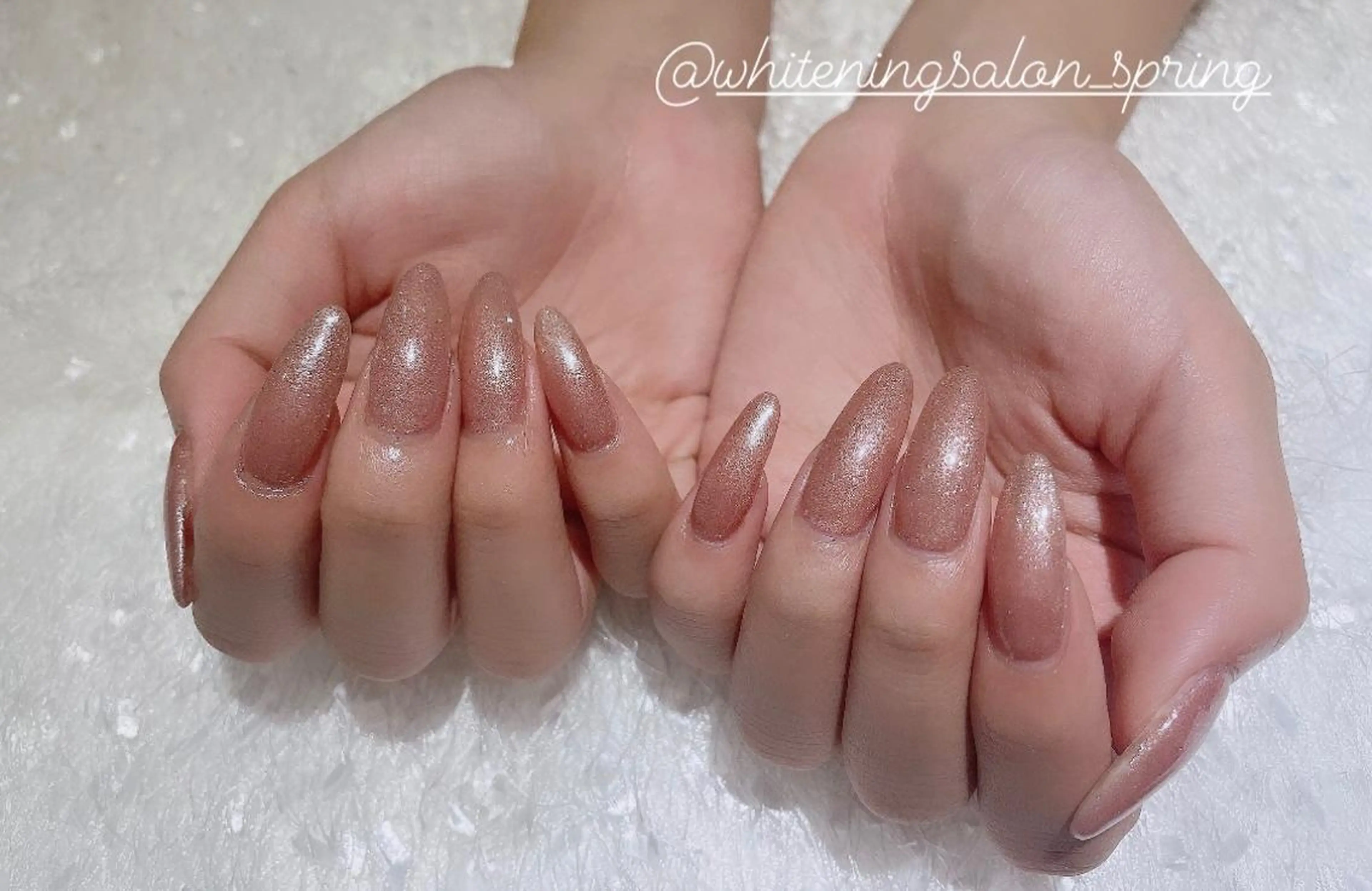 ネイル ラメ(グリッター) ワンカラーネイル ピンク Nakao Hitomiのネイルデザイン