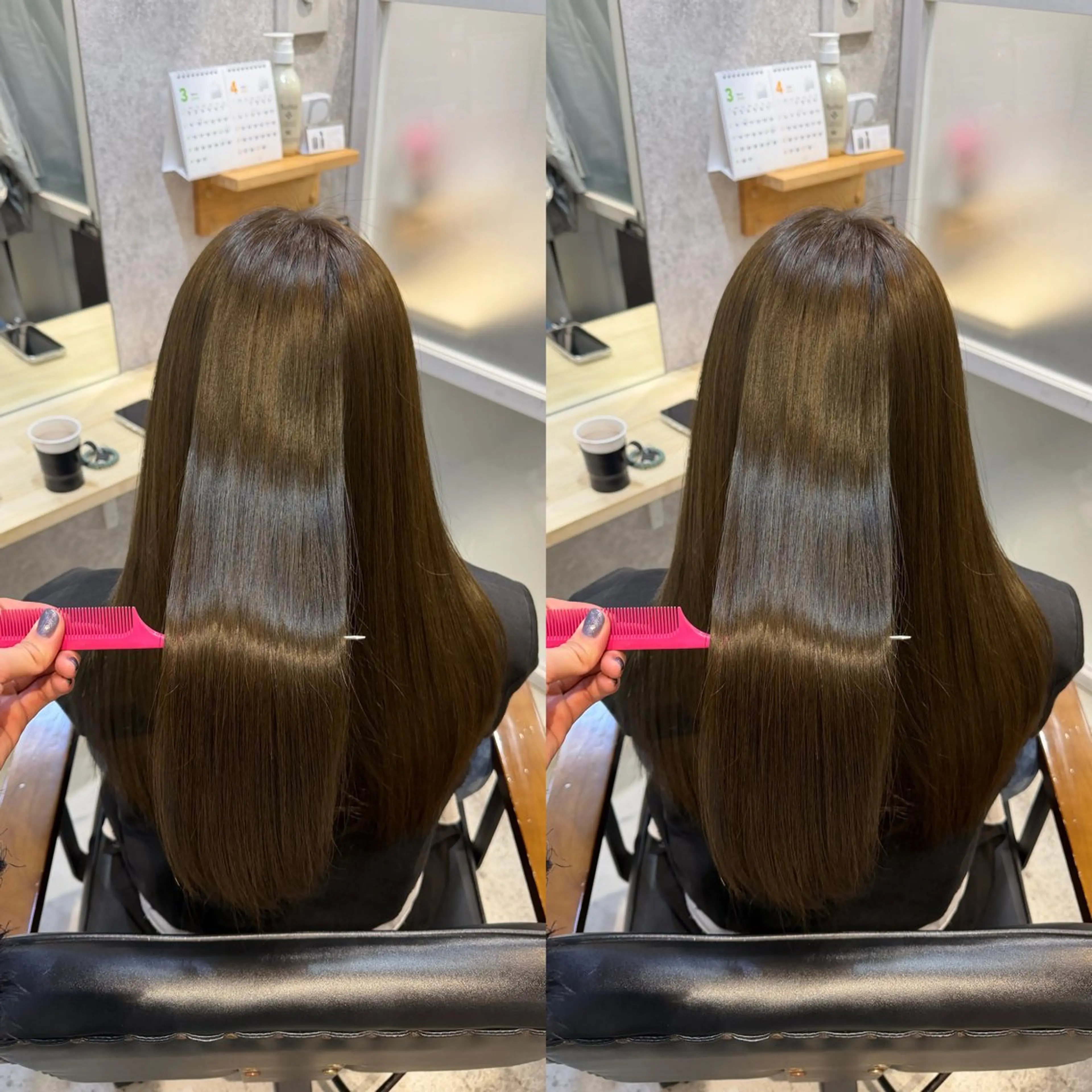 ロング カット ヘアカラー トリートメント ほの かのヘアスタイル