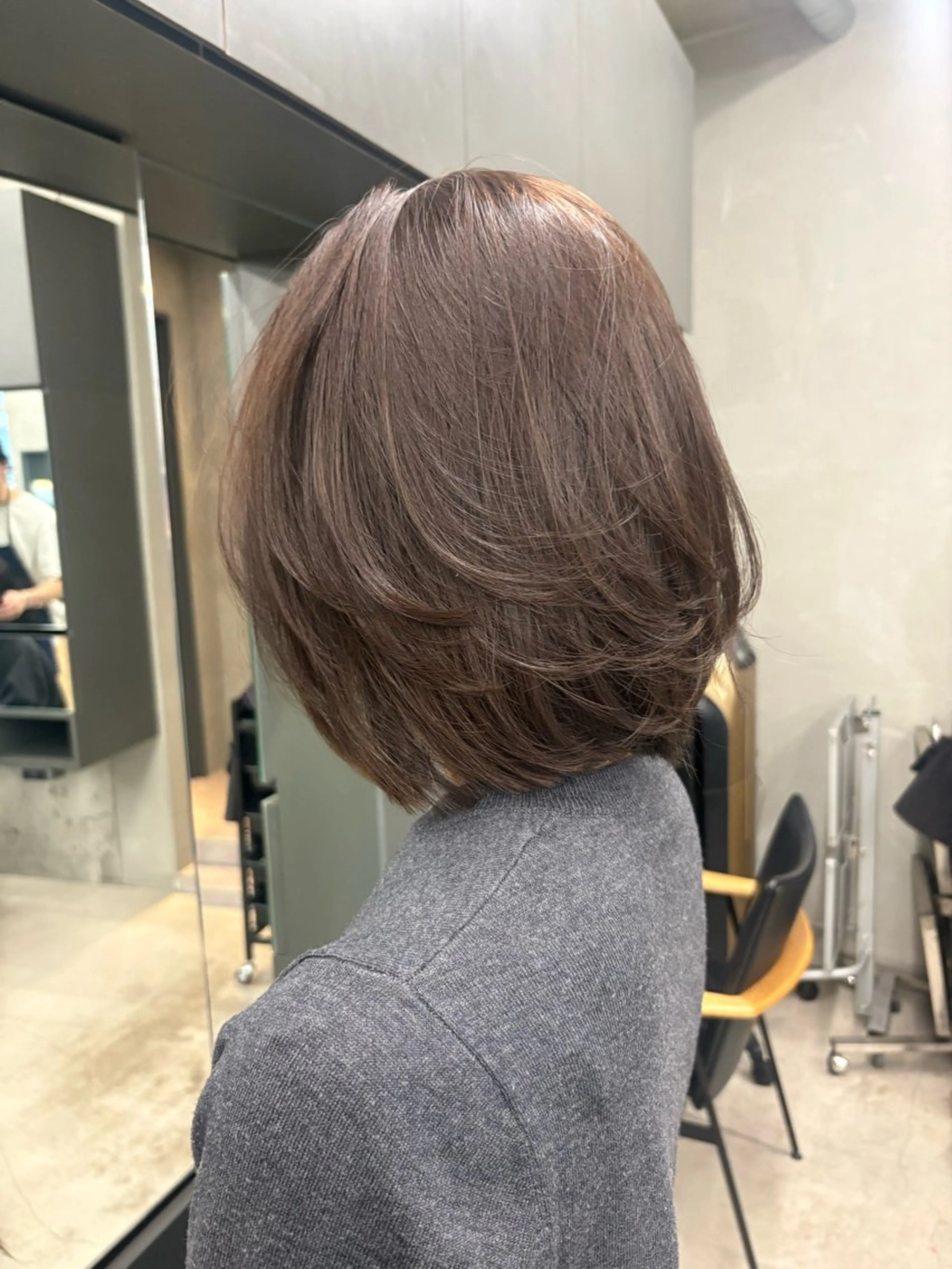 ミディアム カラー カット ヘアカラー トリートメント レイヤー/柔色 カラー/SAkiのヘアスタイル