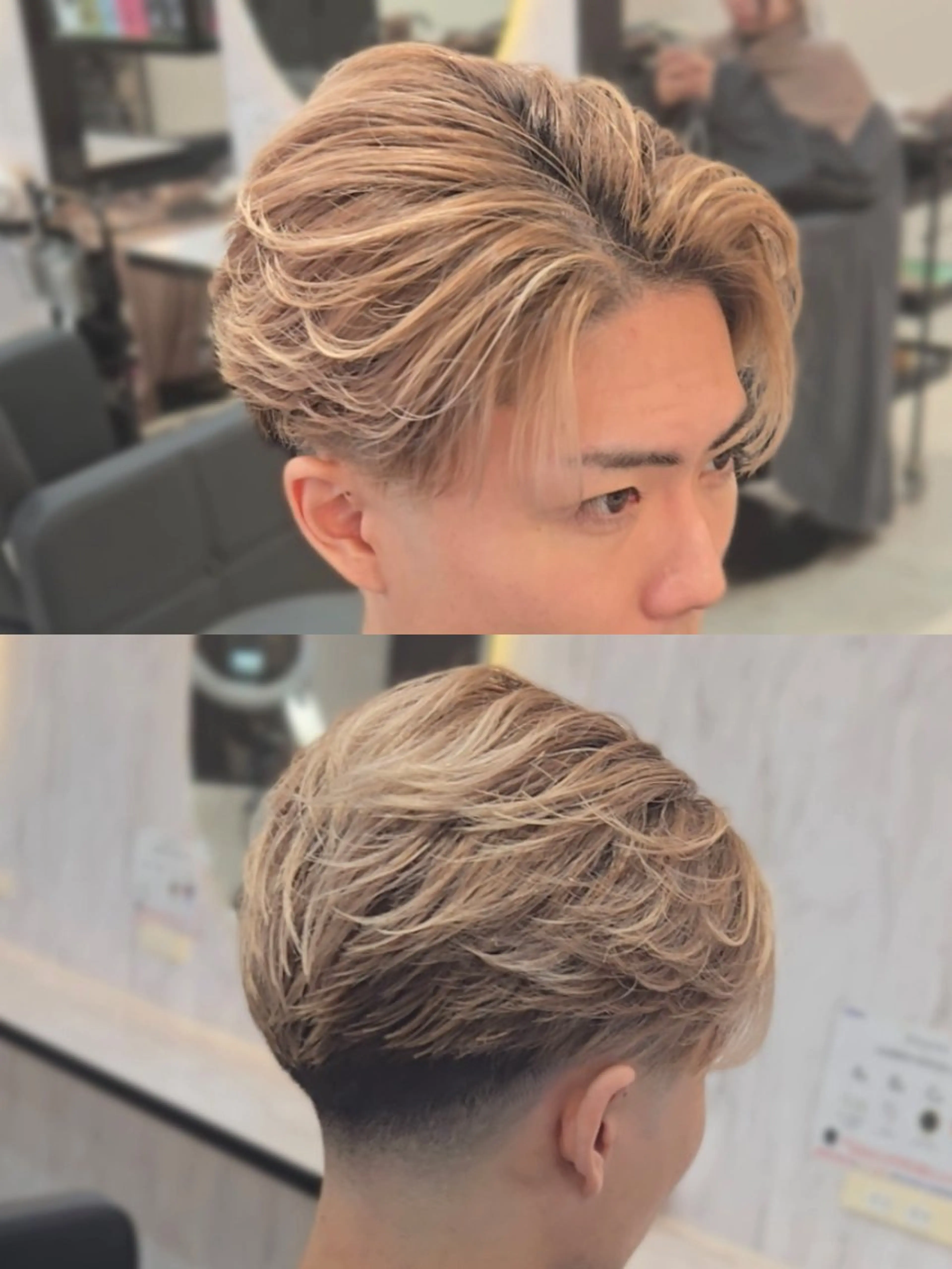 メンズ ミディアム カラー メンズバレイヤージュ バレイヤージュ レイヤーカット カット ヘアカラー ヘアセット LEN名古屋/パーマ 海外ヘア/メンズ特化のヘアスタイル