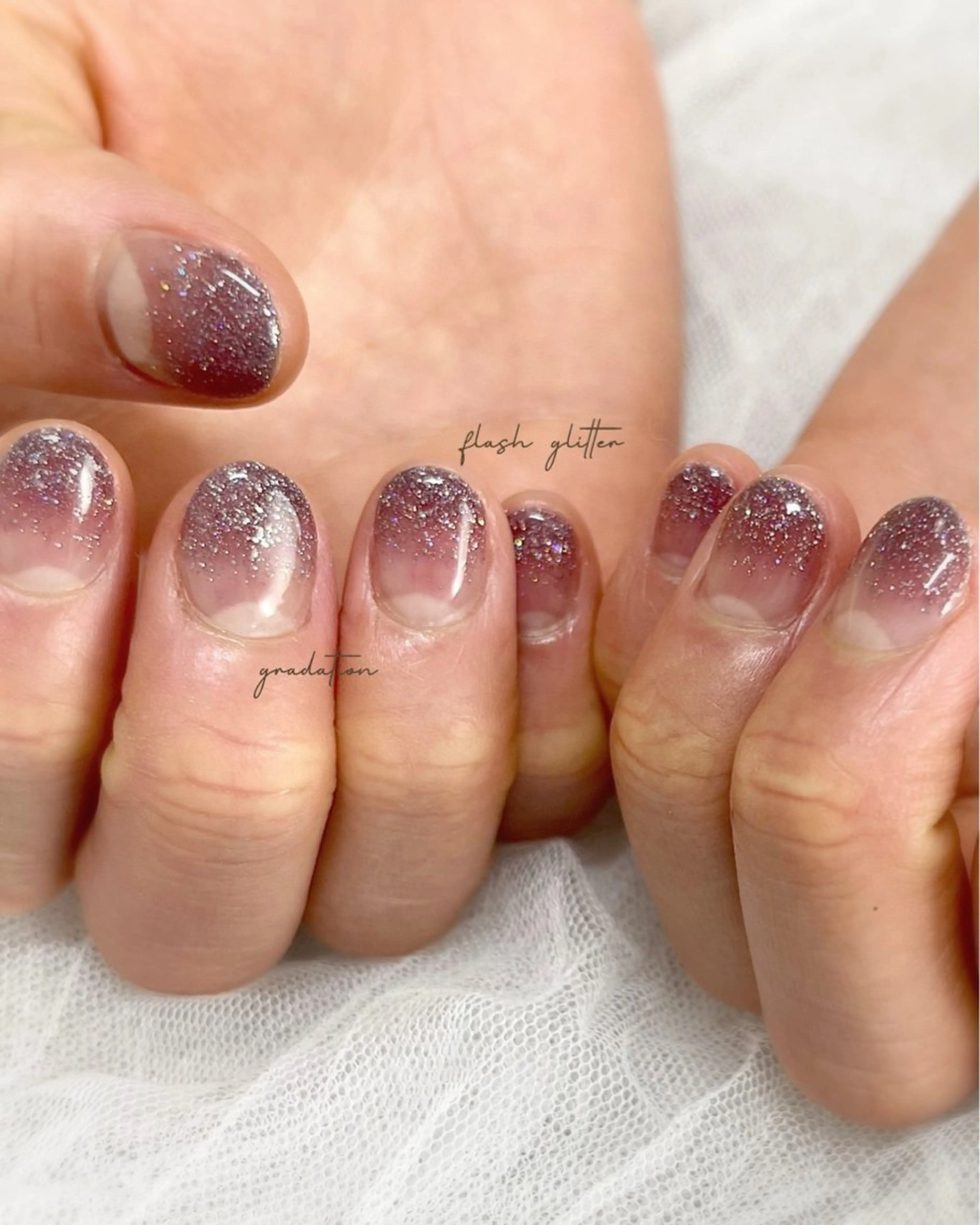 ネイル フラッシュネイル ジェルネイル グラデーション キラキラネイル ラメ(グリッター) nail salon slothのネイルデザイン