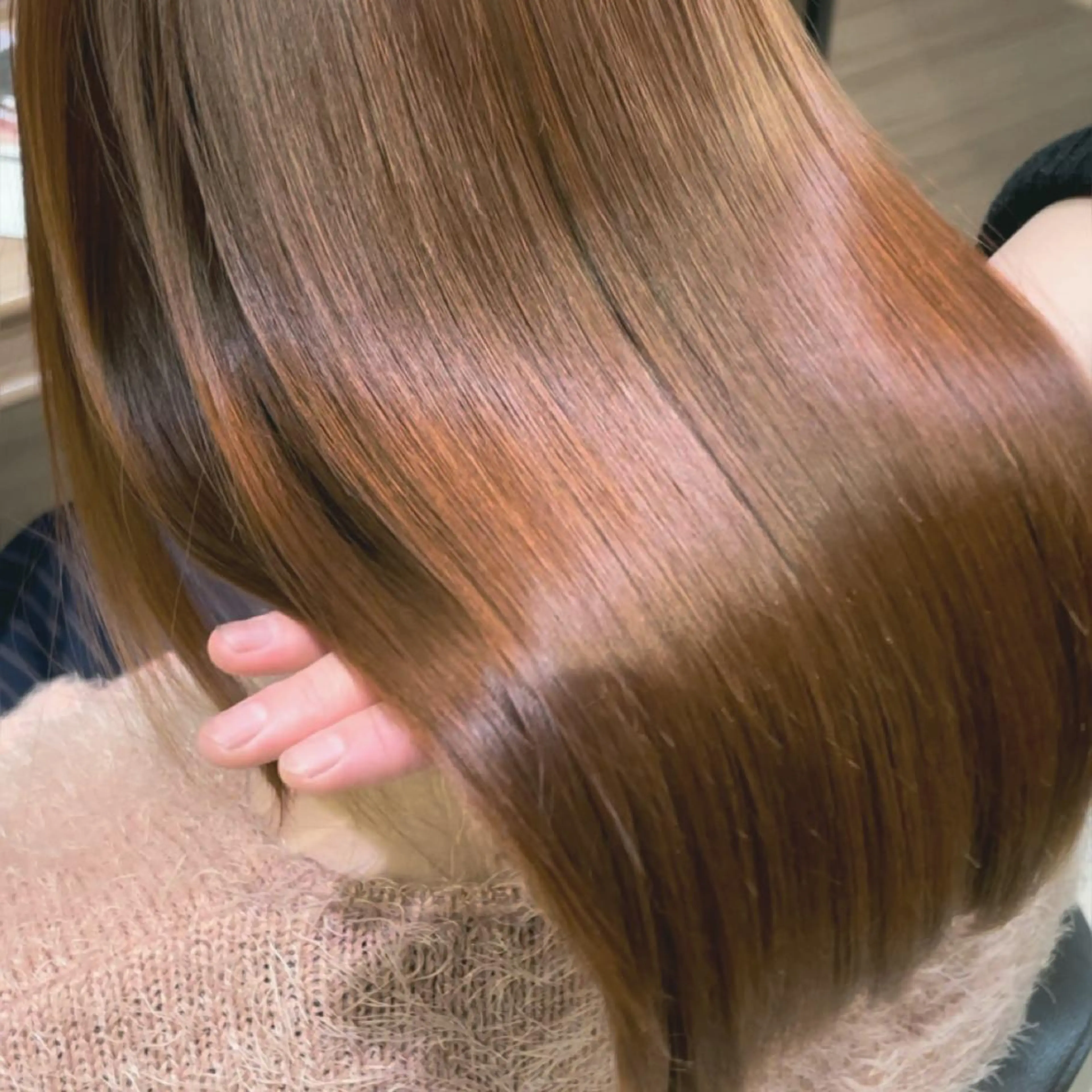 ミディアム パーマ カット 縮毛矯正 トリートメント 学割 悟 韓国風艶髪縮毛矯正のヘアスタイル