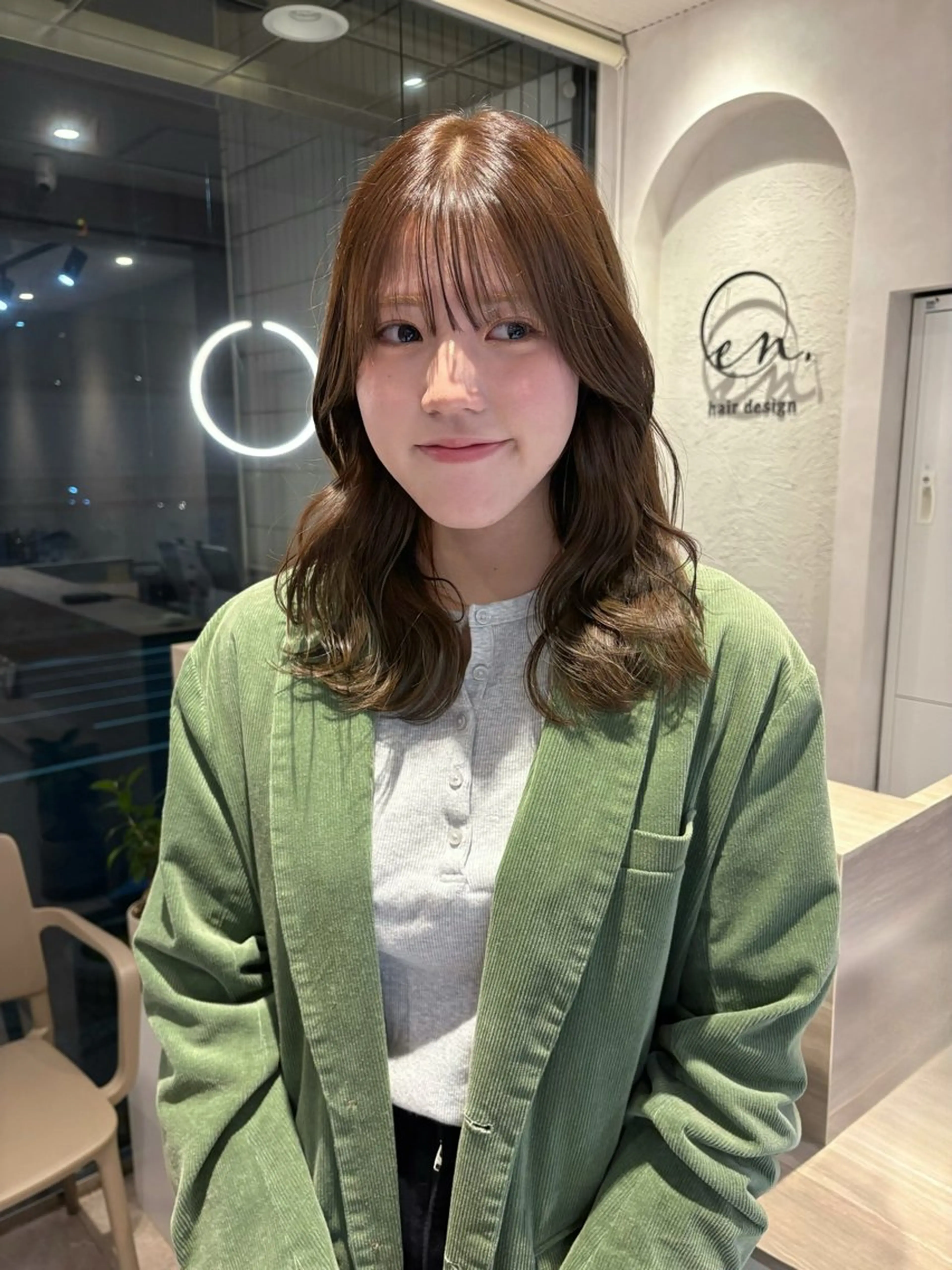 セミロング カラー ブリーチ 透明感カラー ブリーチなしカラー miyu ♡のヘアスタイル