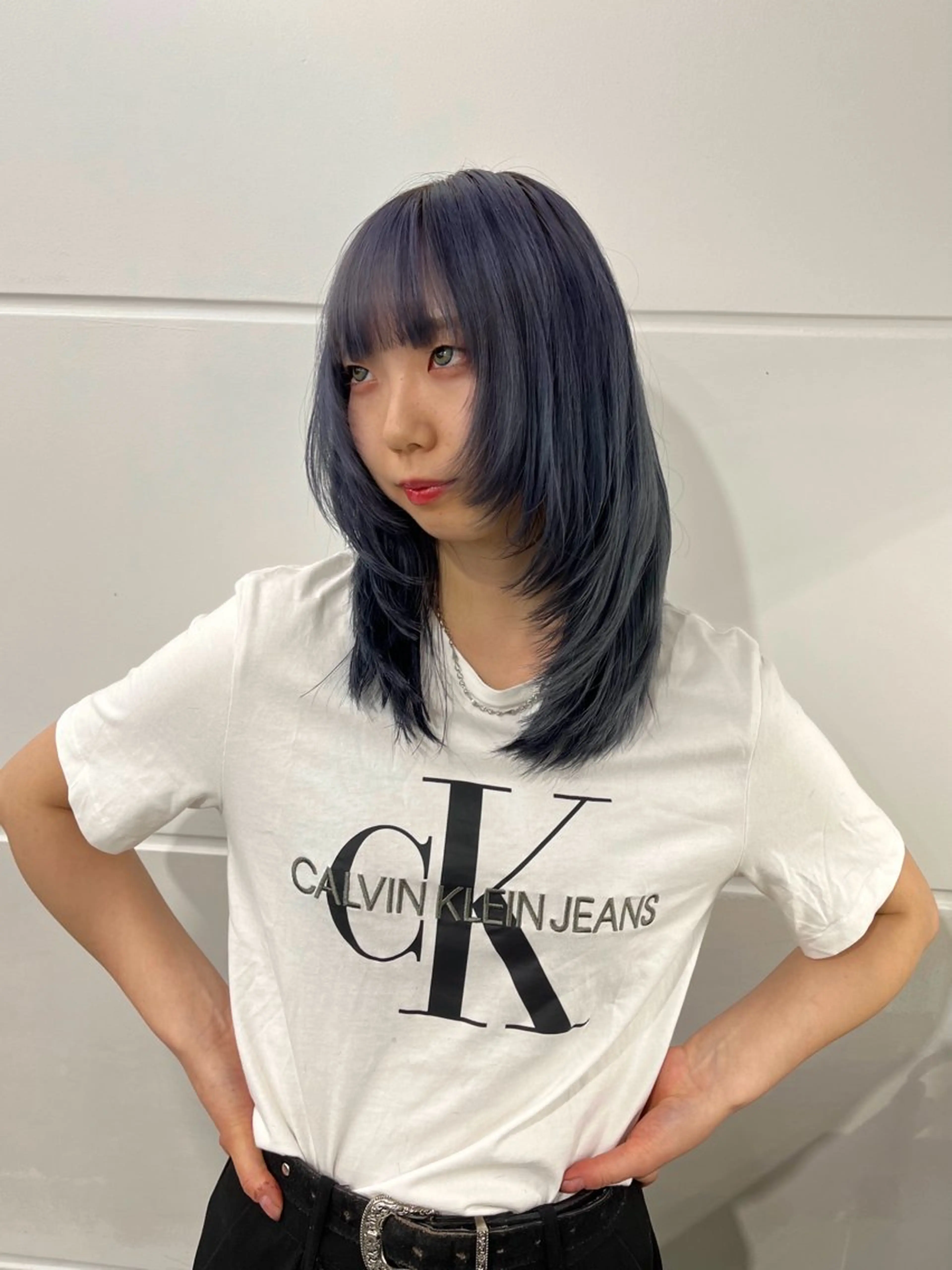 ミディアム カラー レイヤーカット 縮毛矯正/ハイトーン /パーマ/せき🧸のヘアスタイル