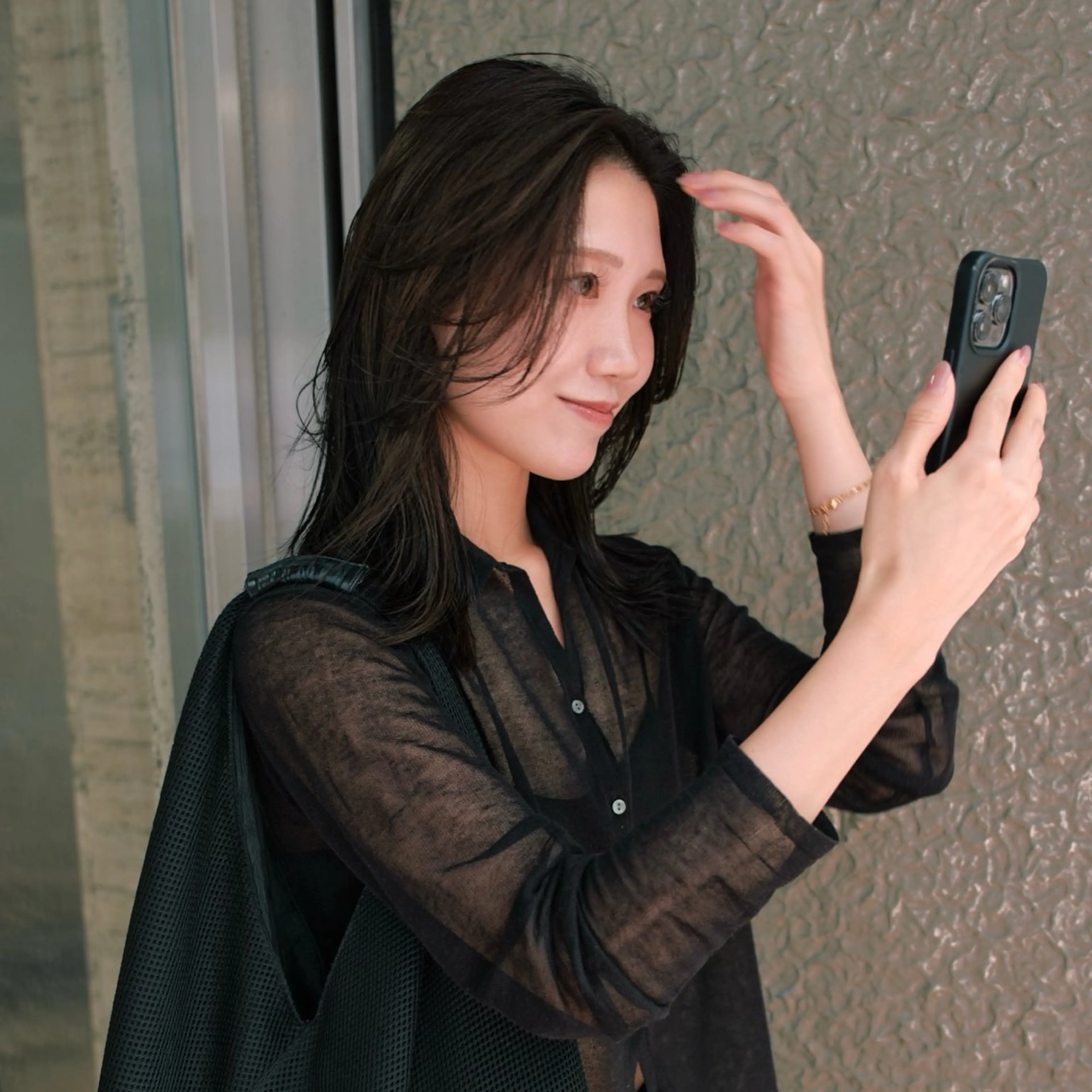 ミディアム カラー レイヤーカット カット ヘアカラー トリートメント 東山 涼嘉のヘアスタイル