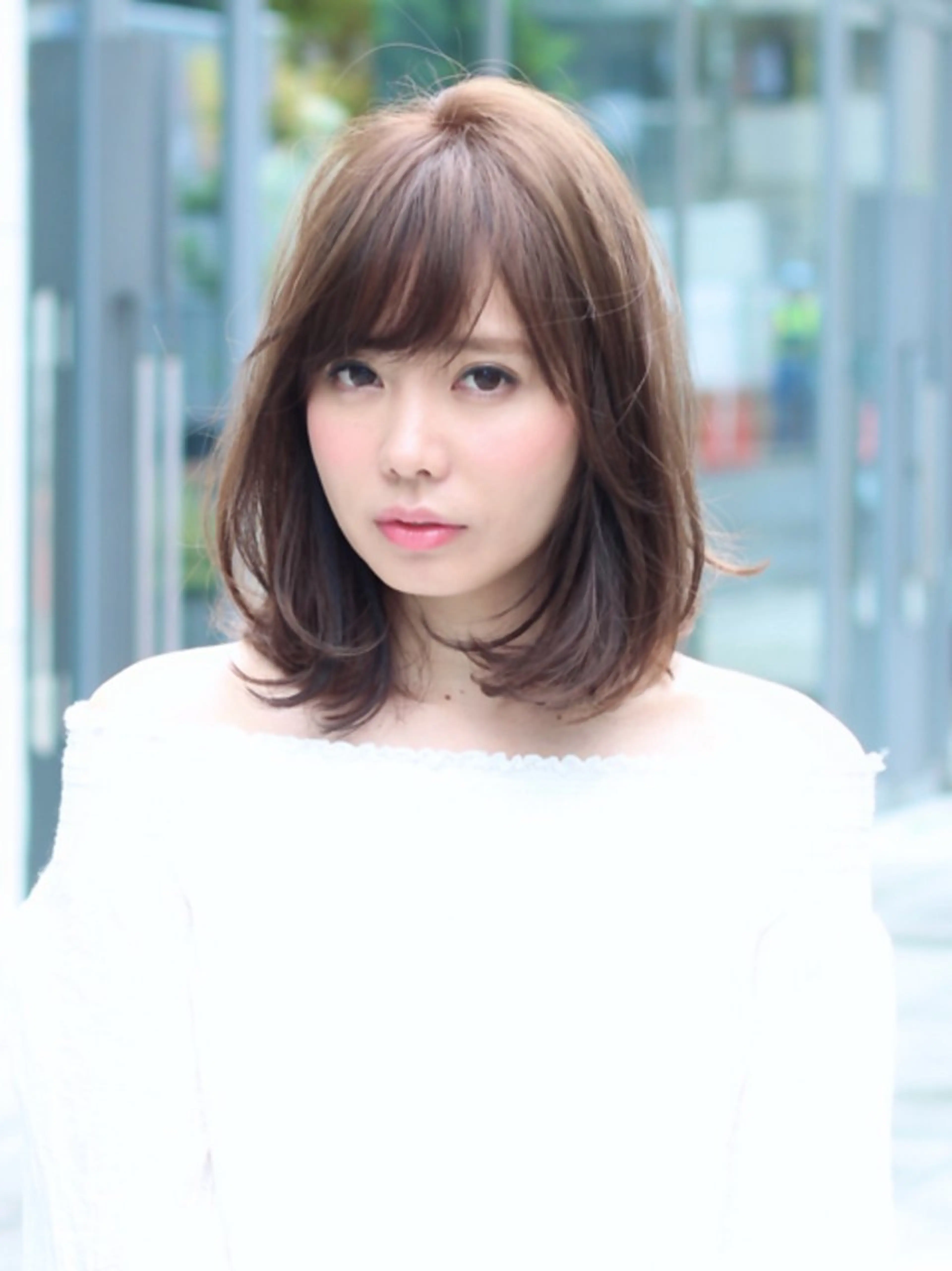 ミディアム 小顔カット GLanz 朱蒙のヘアスタイル