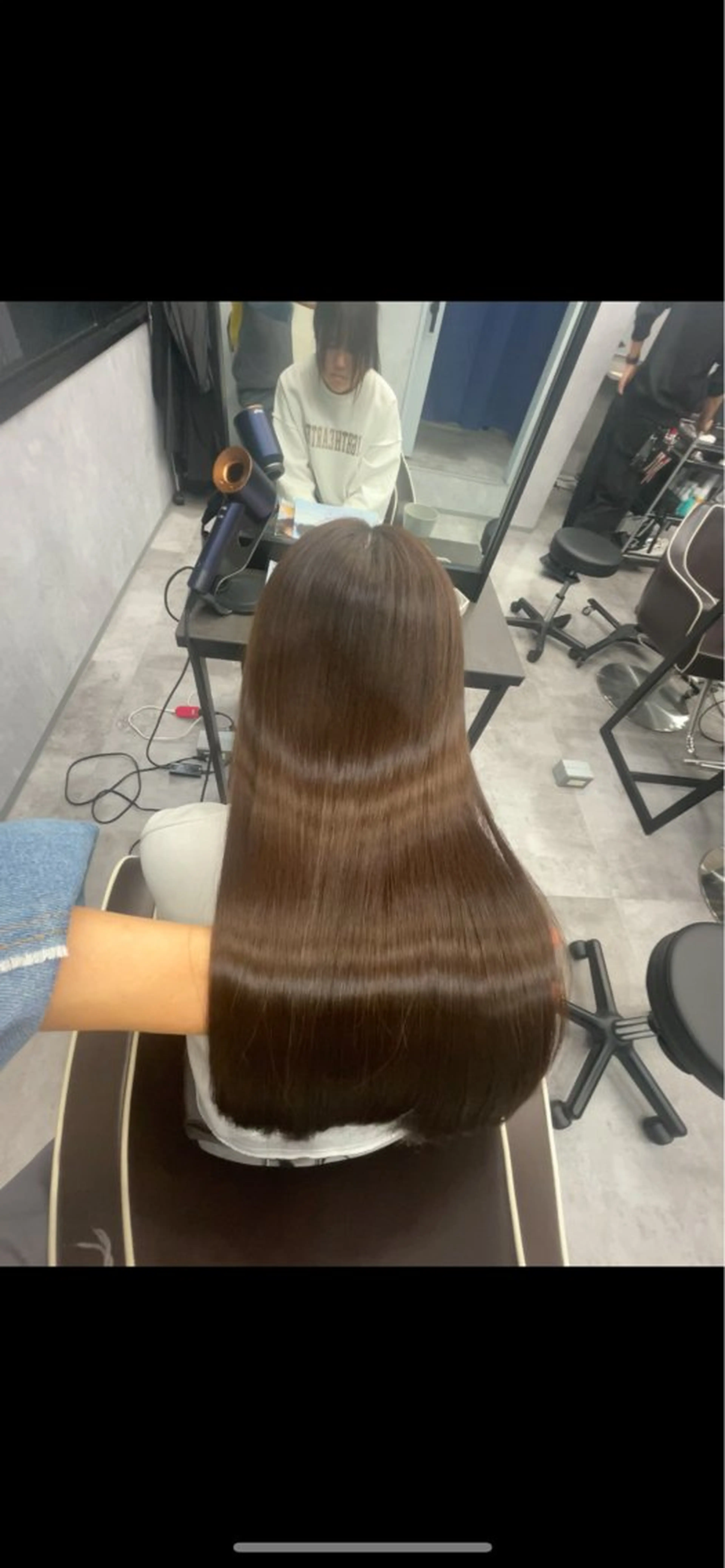 ロング 伸ばしかけ 髪質改善 縮毛矯正 縮毛矯正 韓国風レイヤーカラー ライムのヘアスタイル