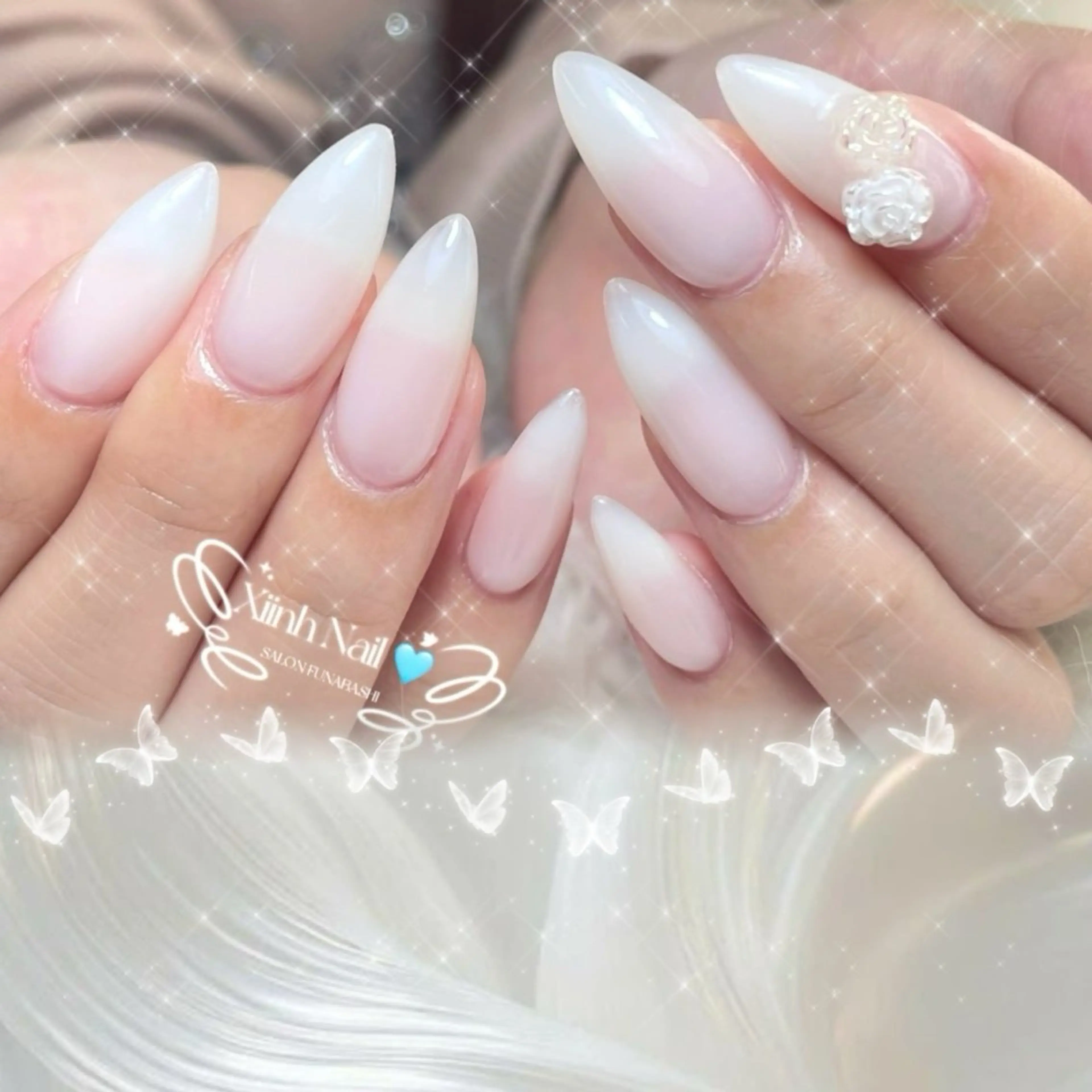 ネイル チークネイル 桜ネイル 長さ出し フットネイル ジェルネイル ハンドネイル XIINH NAIL SALONのネイルデザイン