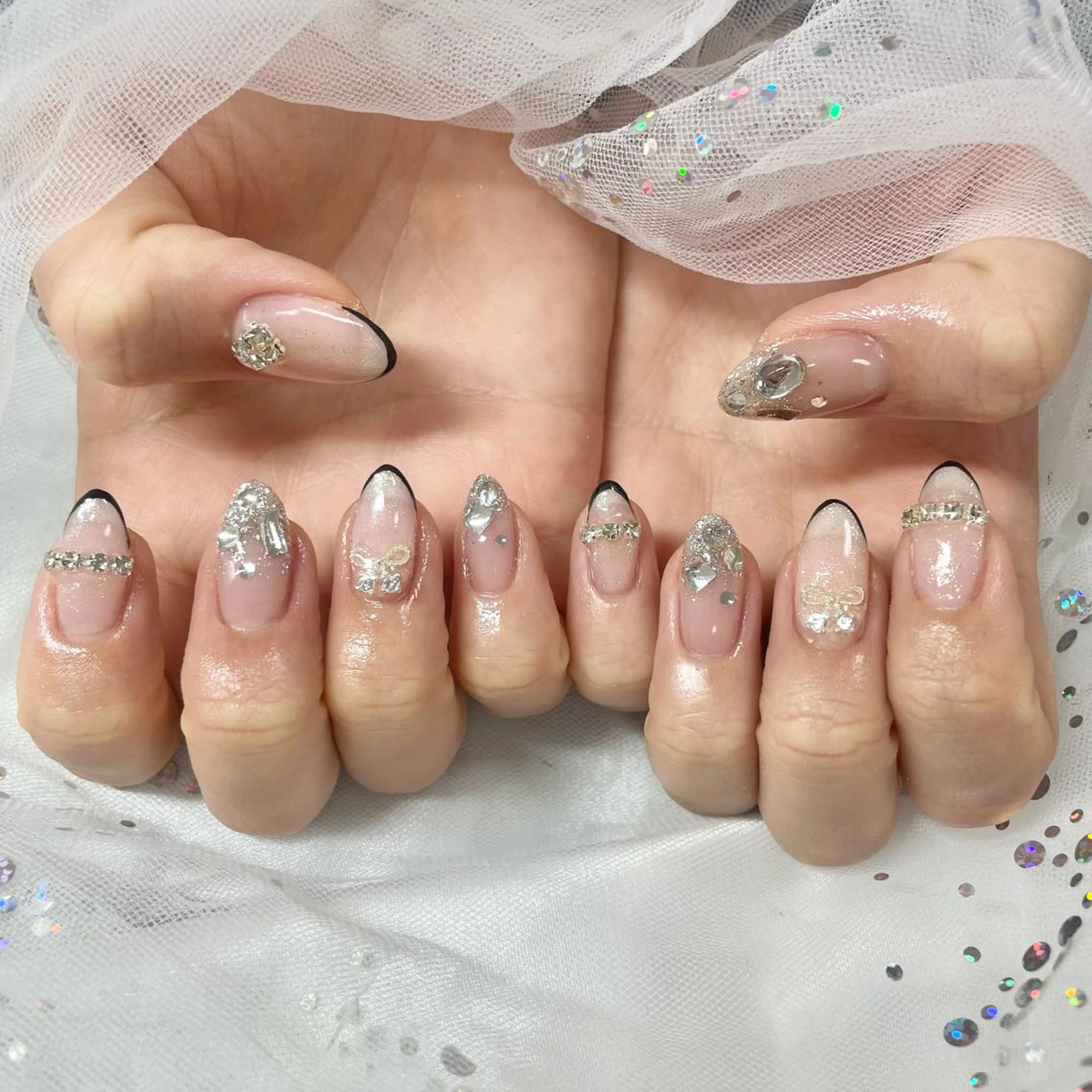 ネイル キラキラネイル ワンホンネイル 🎀AYAKO 🎀中韓ネイルのネイルデザイン