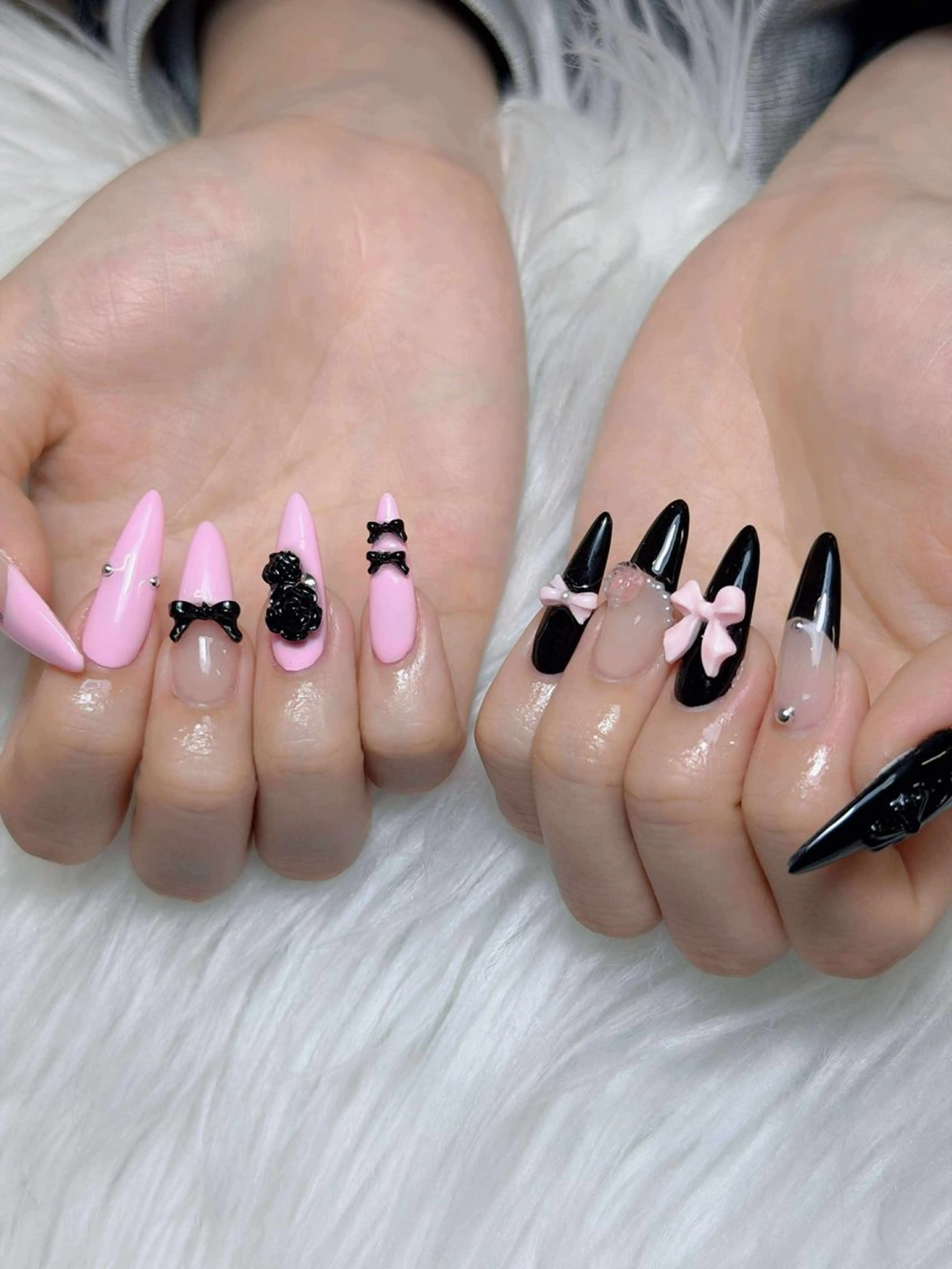 ネイル オーロラネイル チークネイル 長さ出し フレンチネイル ハロウィン Lumi Shinokuboのネイルデザイン