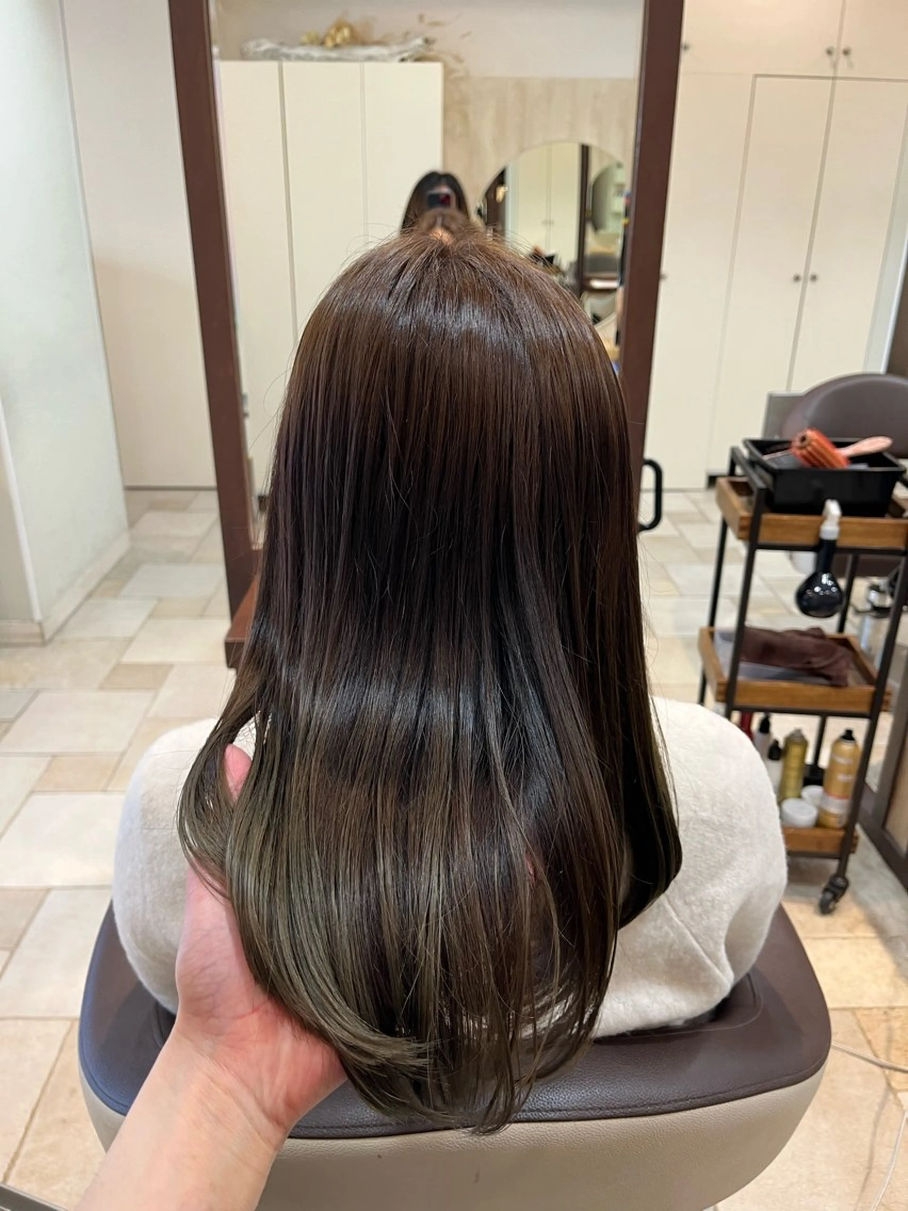 セミロング カラー ヘアカラー 大人透明感艶カラー 寺田稜のヘアスタイル