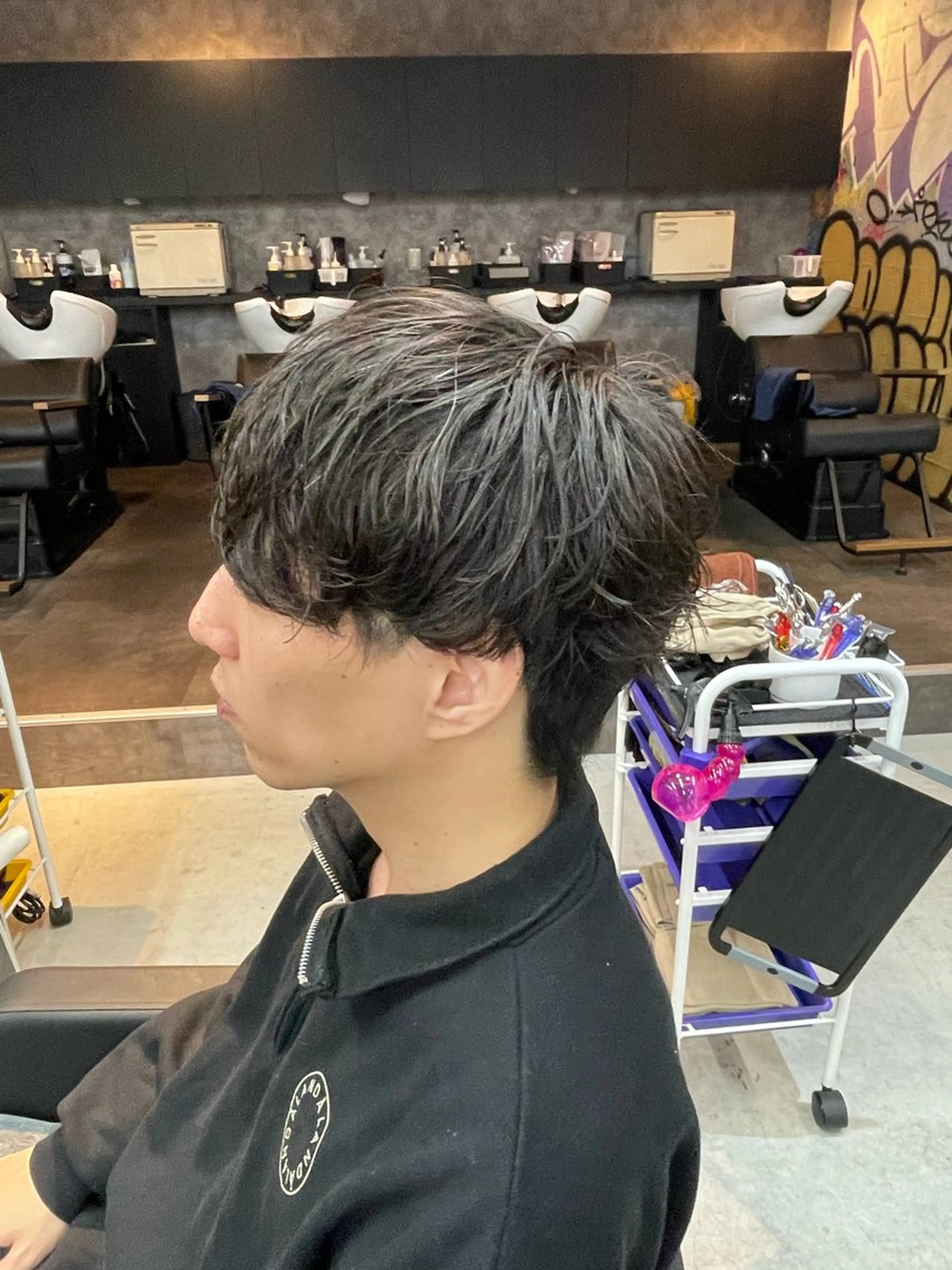 ショート カット パーマ メンズパーマ 毛流れ/シャドウのヘアスタイル