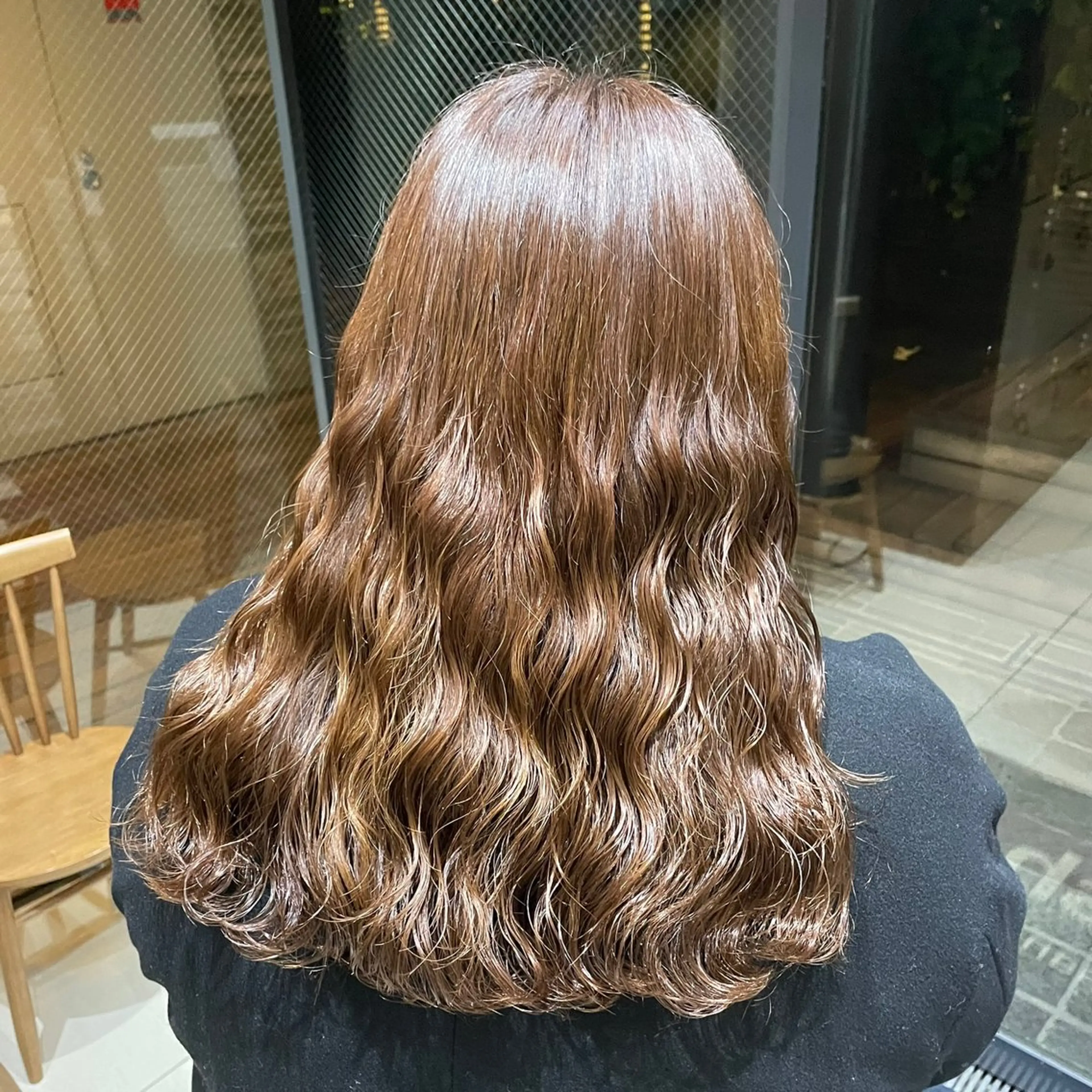 セミロング パーマ パーマ 韓国風パーマ🌿コテ 巻き風パーマ/るいのヘアスタイル