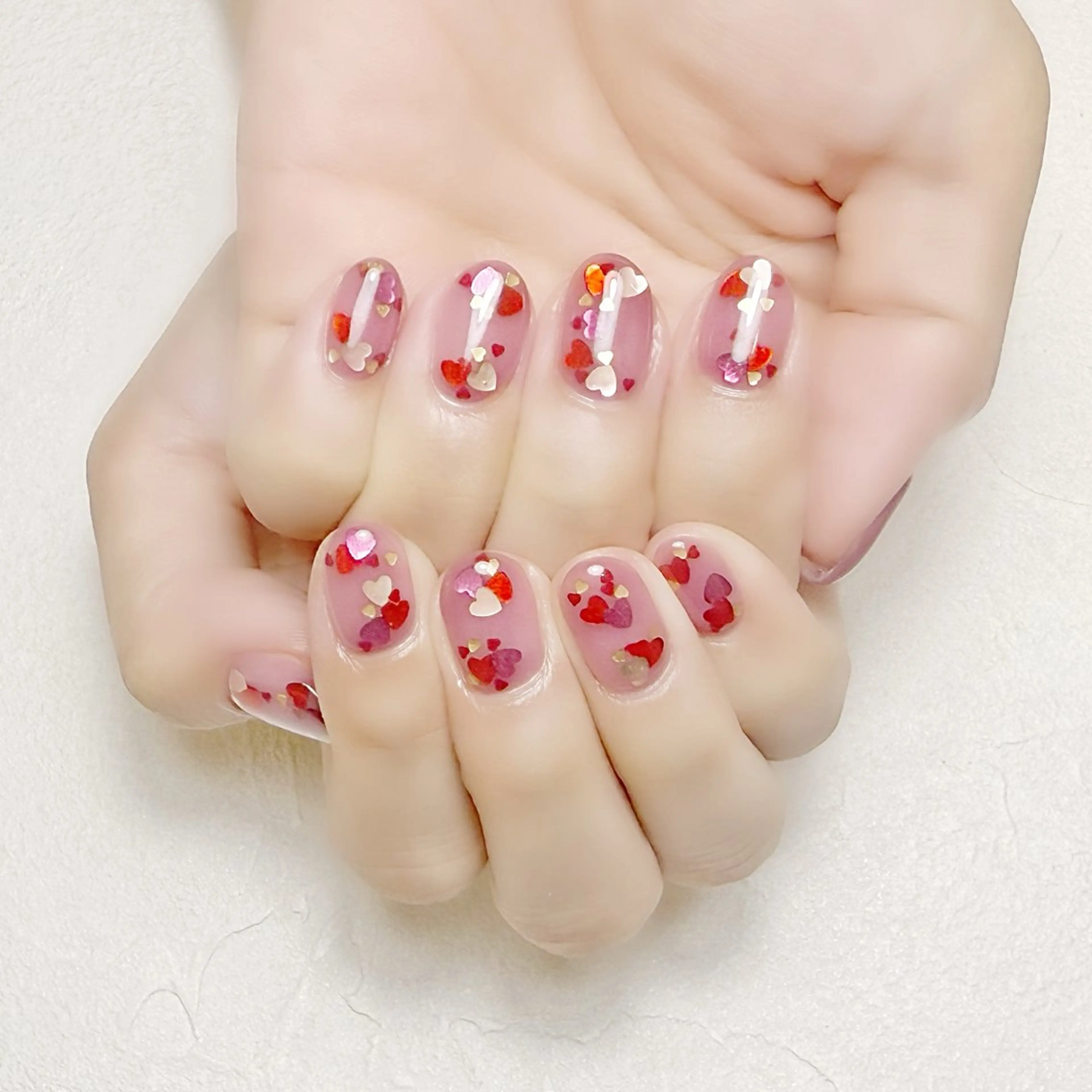 ネイル ガーリー ハート rouse nail RISATOのネイルデザイン