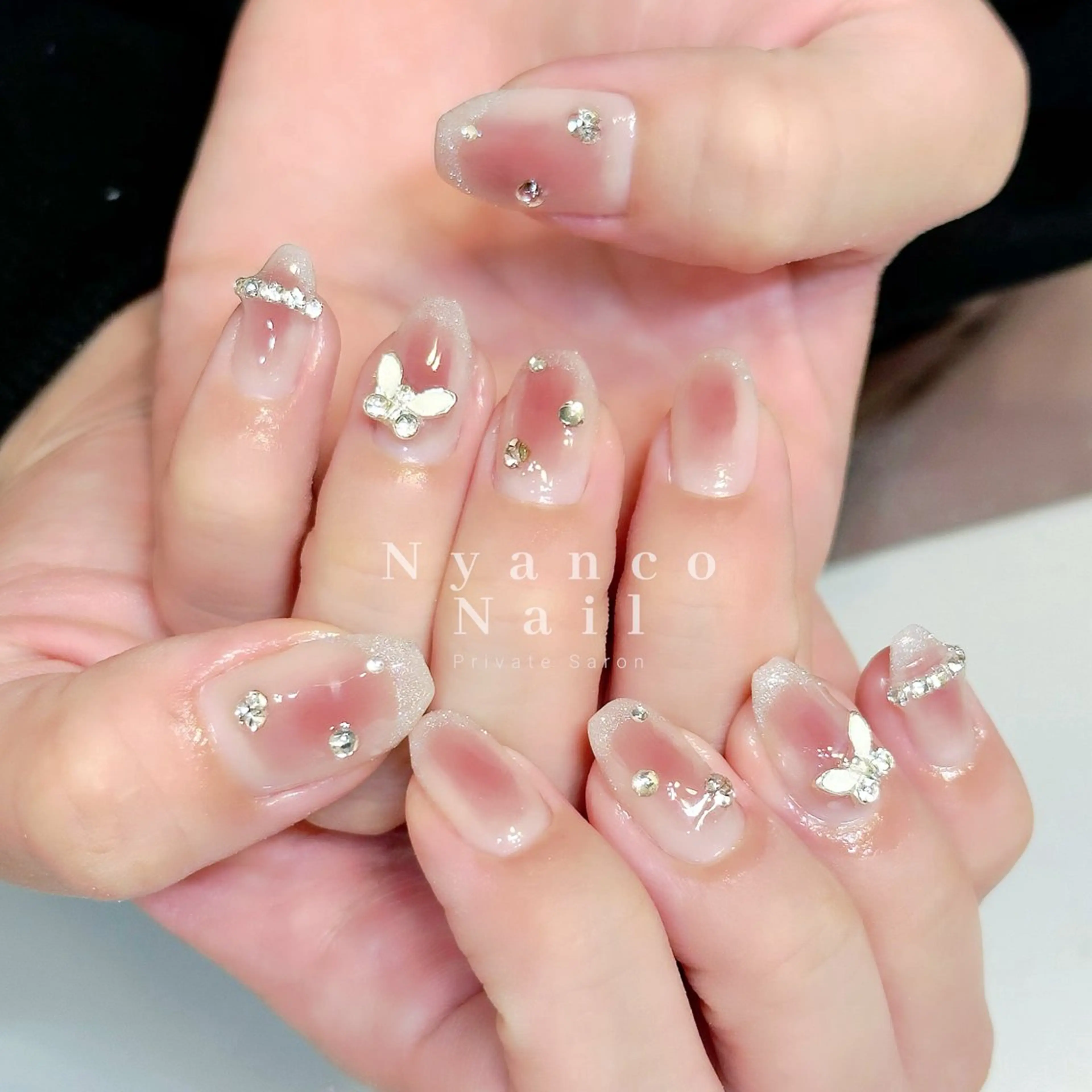 ネイル チークネイル フレンチネイル ジェルネイル キラキラネイル マグネットネイル Nyanco Nailのネイルデザイン