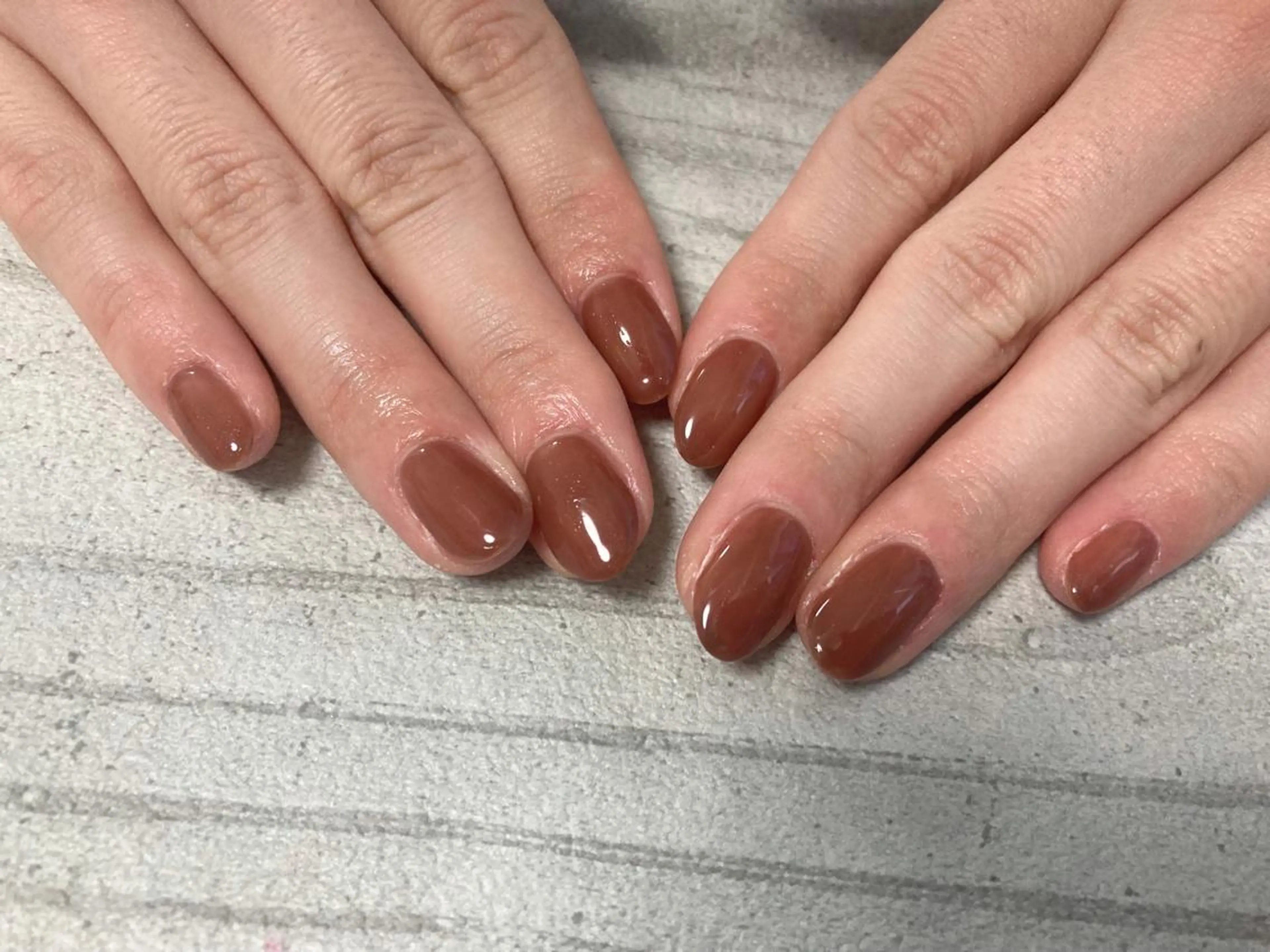 ネイル ブラウン フットネイル フレンチネイル ジェルネイル ハート ハンドネイル mogunail &blowのネイルデザイン