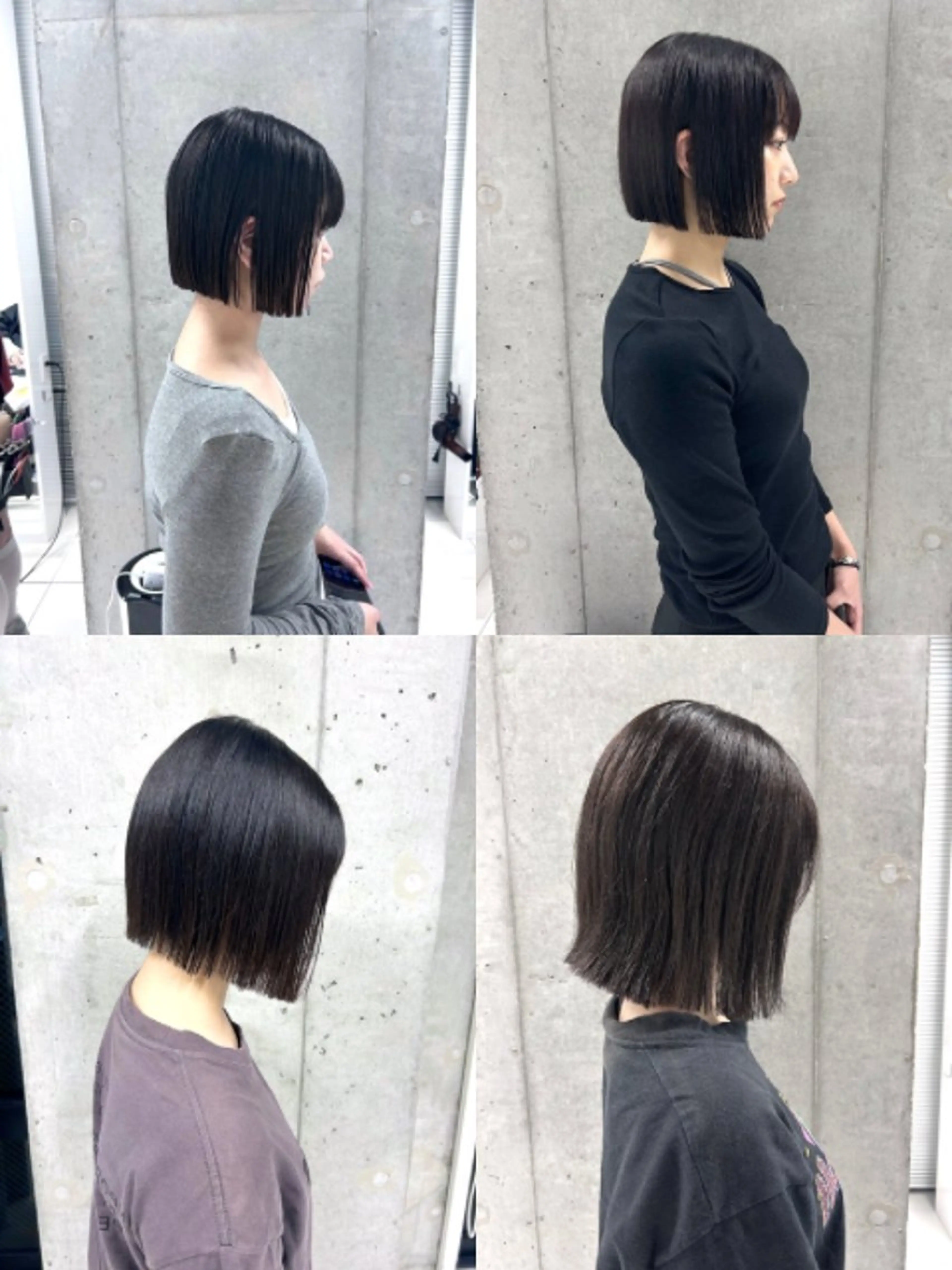 ショート カラー 切りっぱなしボブ ボブ カット ヘアカラー トリートメント shizuna/平尾 /カラー/髪質改善のヘアスタイル