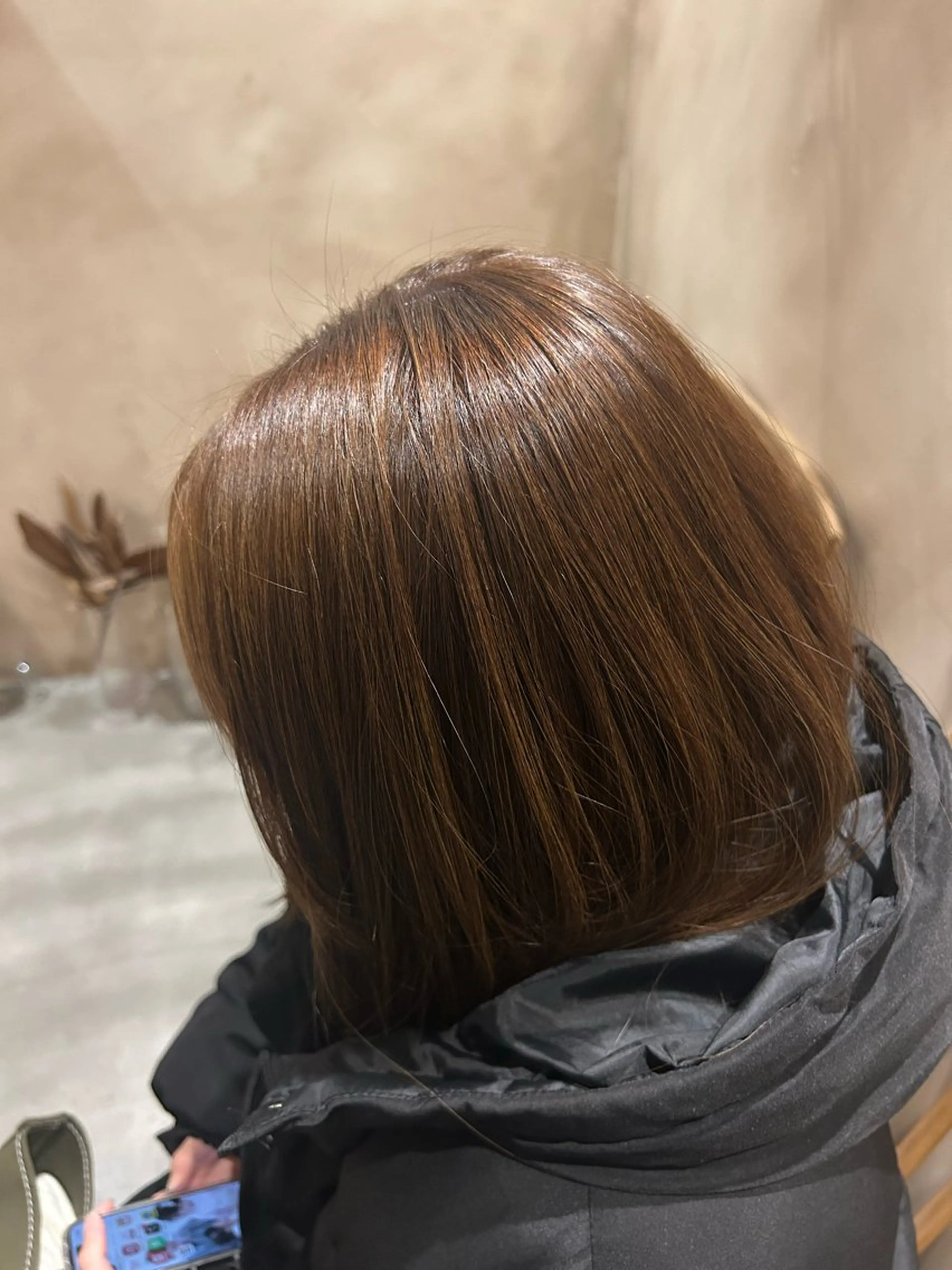 セミロング カラー ヘアカラー 濵﨑 理奈のヘアスタイル