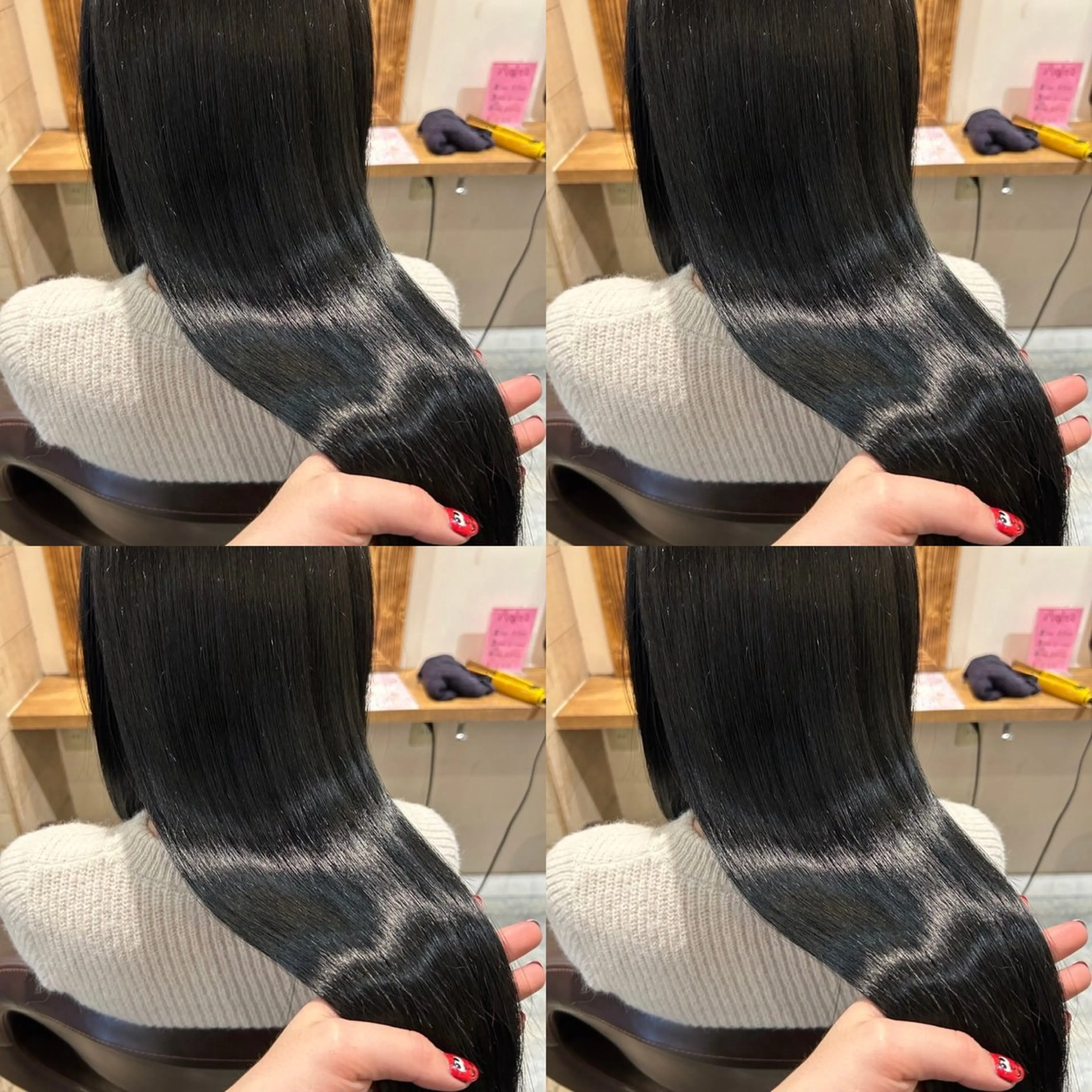 セミロング カラー ダークグレー ヘアカラー トリートメント ✨髪質改善✖︎顔周り レイヤー✨ナカムラのヘアスタイル