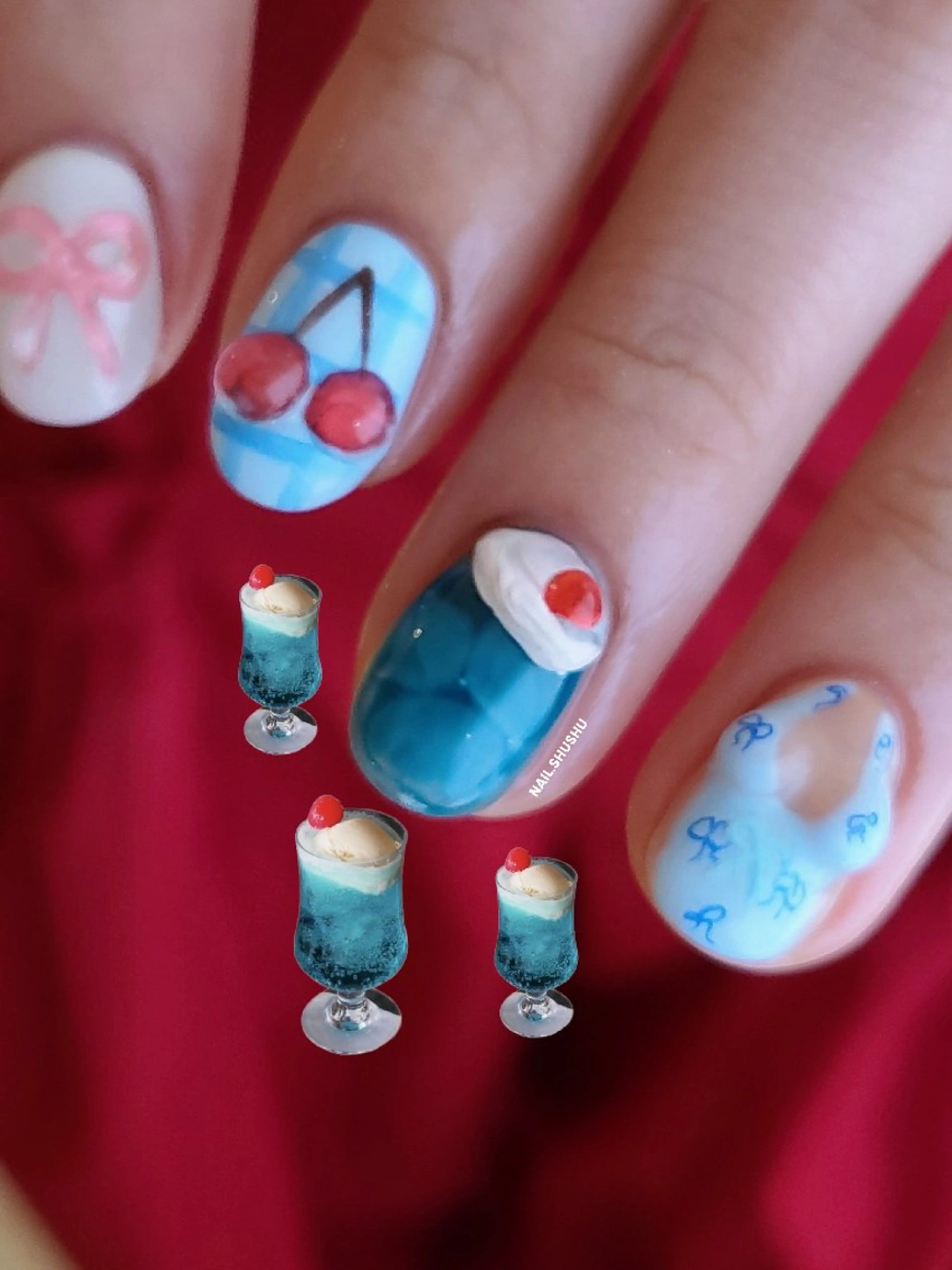ネイル ハンドネイル 3dパーツ/流行り 👧shushu❤️のネイルデザイン