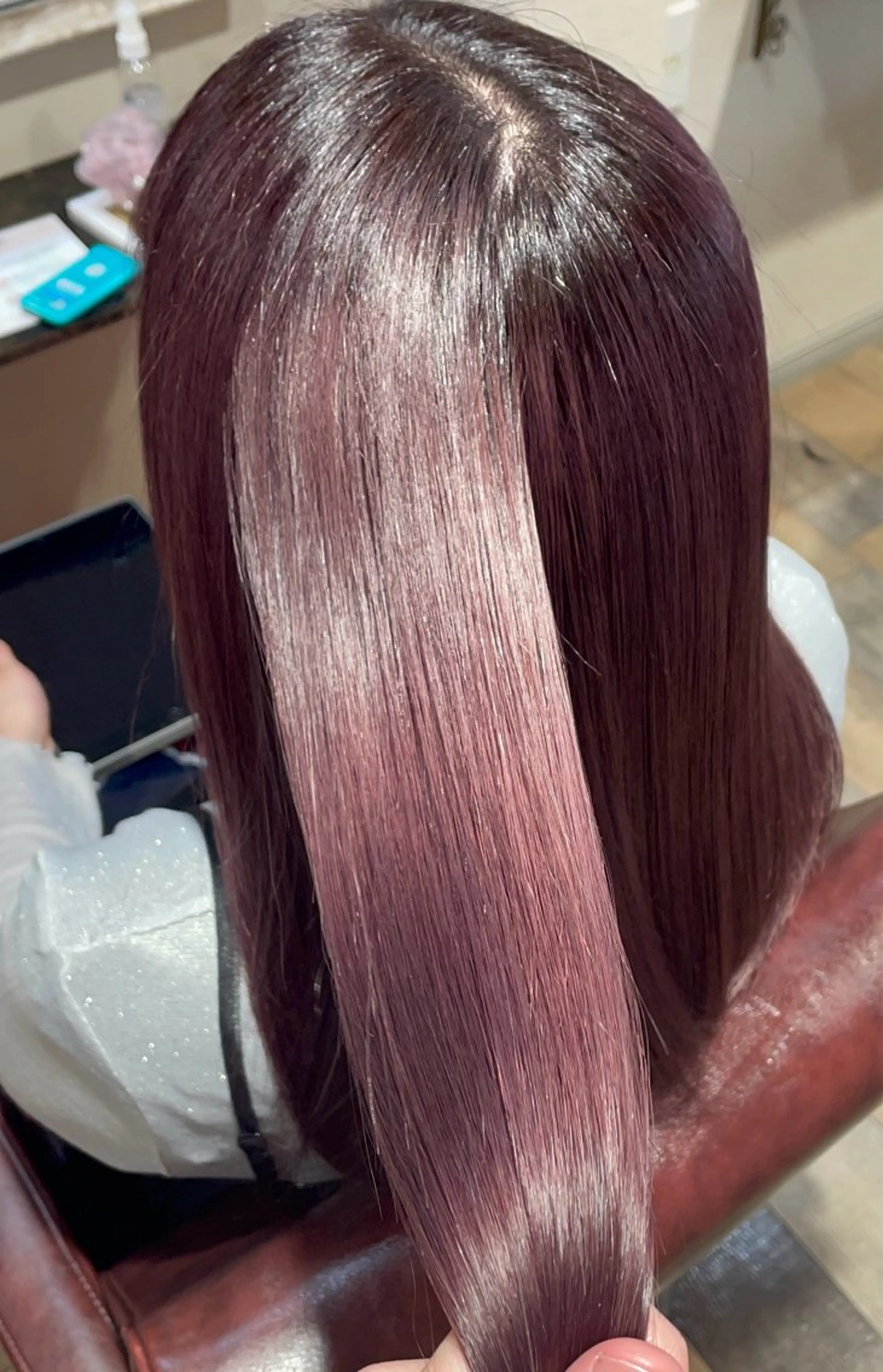 ロング カラー 髪質改善 トリートメント なつき/ 艶カラー/縮毛矯正のヘアスタイル