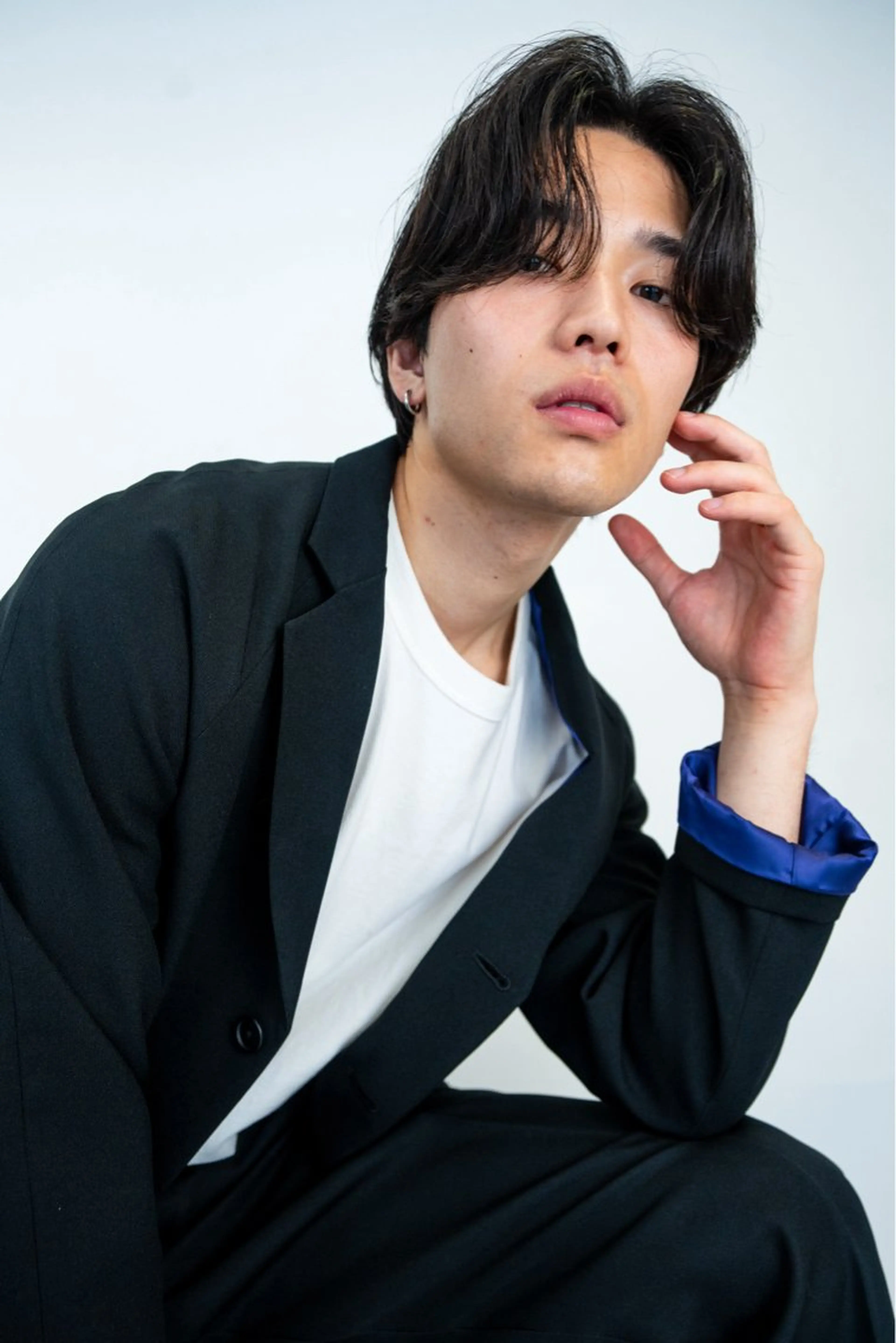 ミディアム パーマ メンズ カット トリートメント グランジヘア 無造作ヘアHYUGAのヘアスタイル