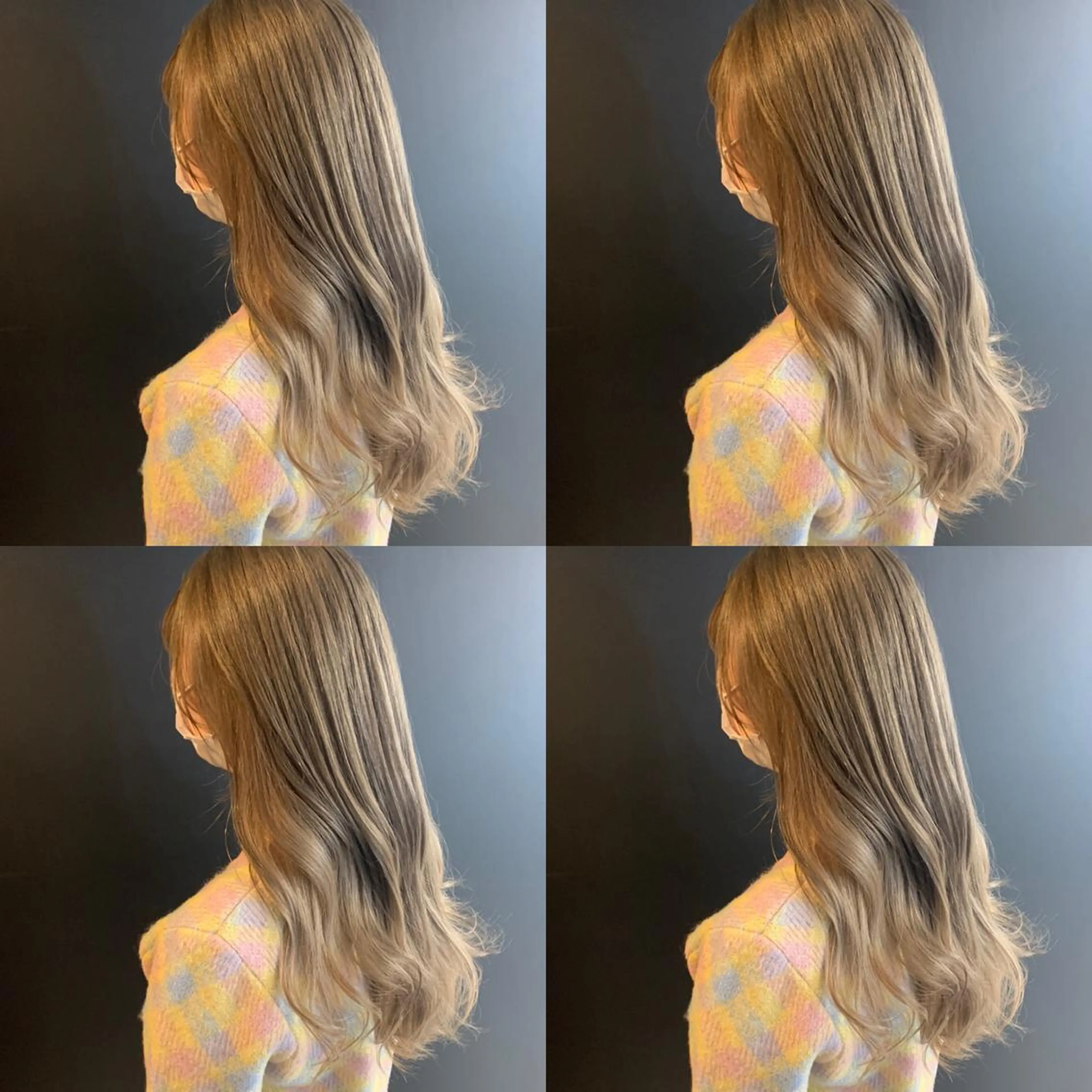 ロング カラー グレージュ カット ヘアカラー トリートメント ✨髪質改善✖︎顔周り レイヤー✨ナカムラのヘアスタイル