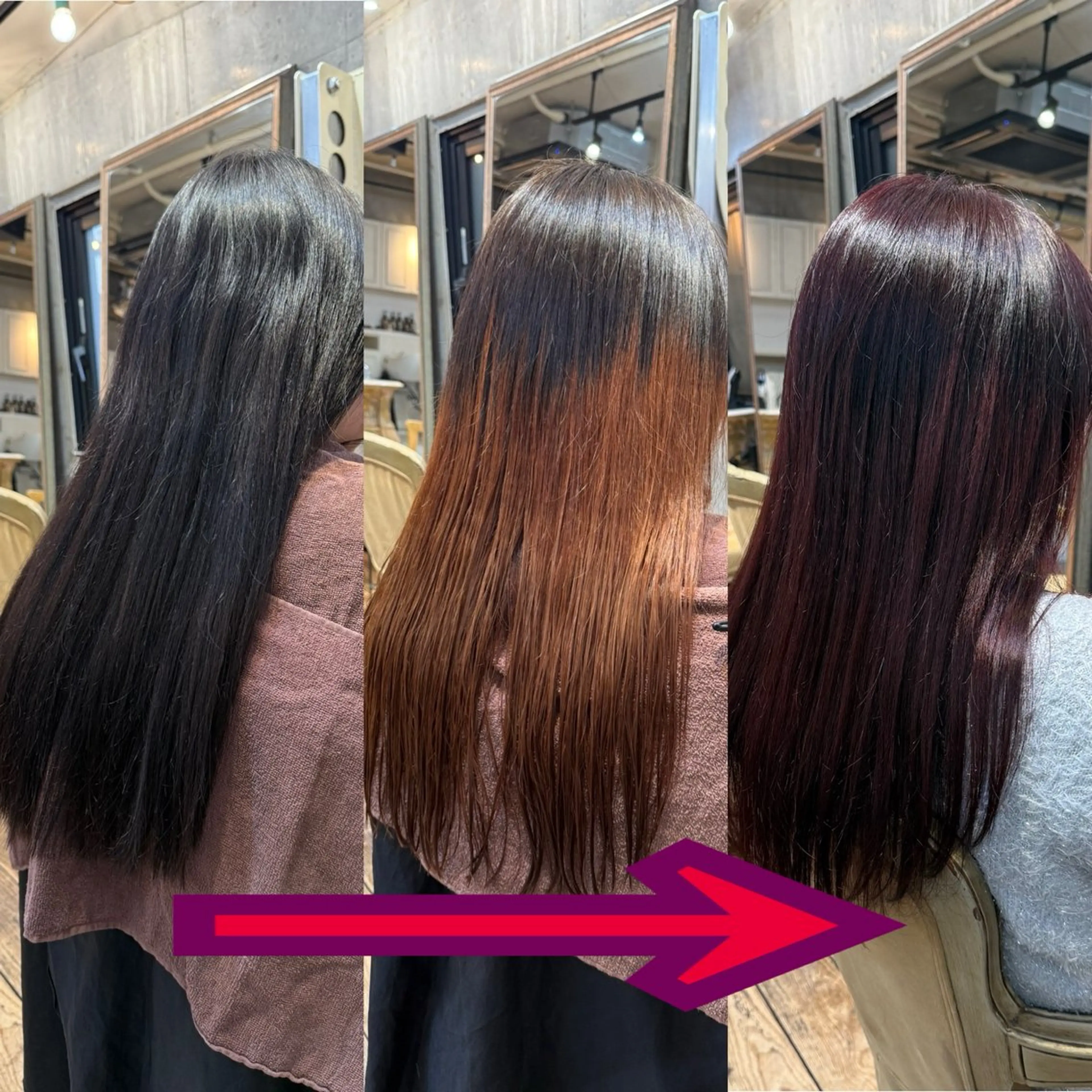 ロング カラー ブラウンカラー ヘアカラー トリートメント KAWAHARA YUKIのヘアスタイル