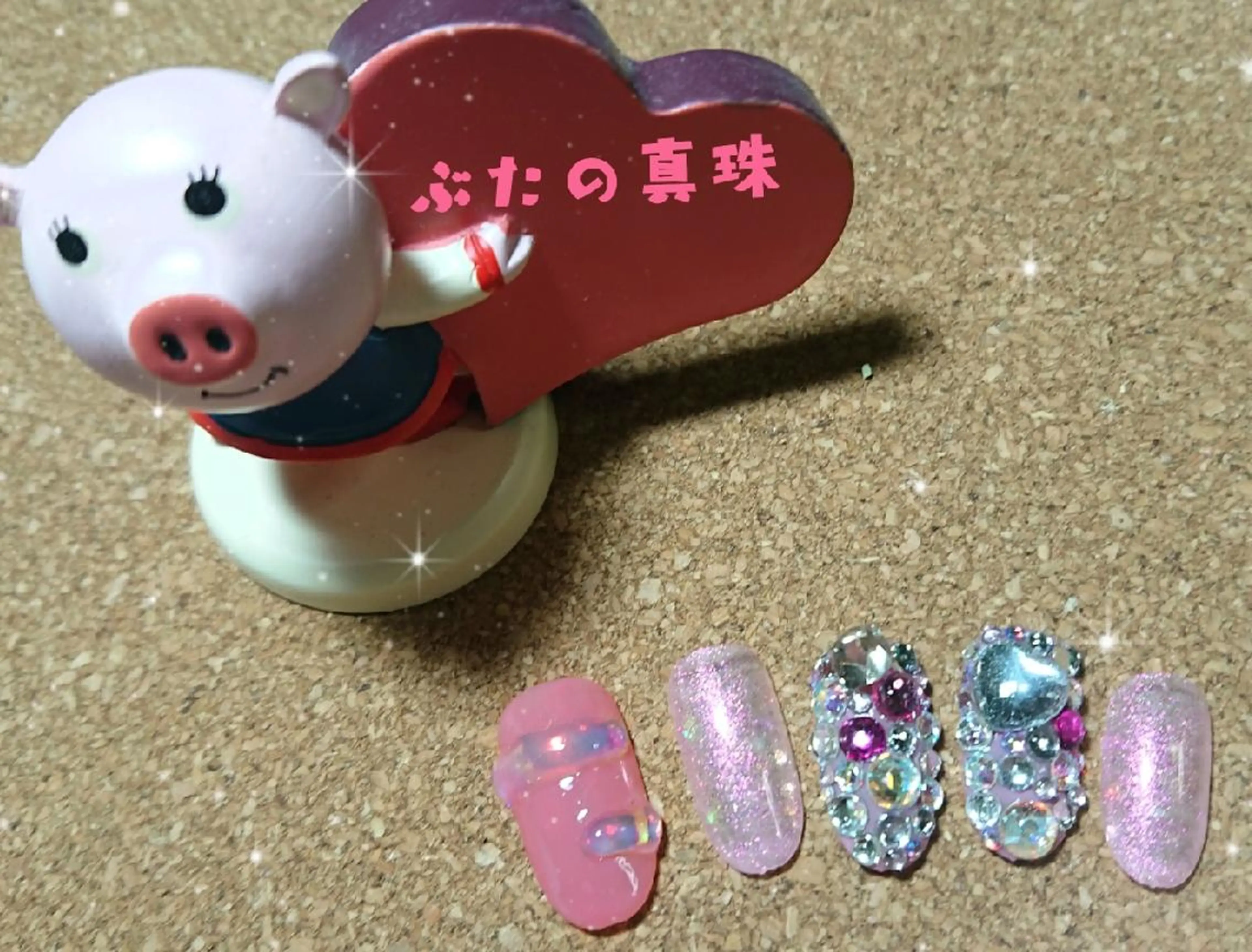 ネイル キラキラネイル 韓国ネイル 林 珠里のネイルデザイン