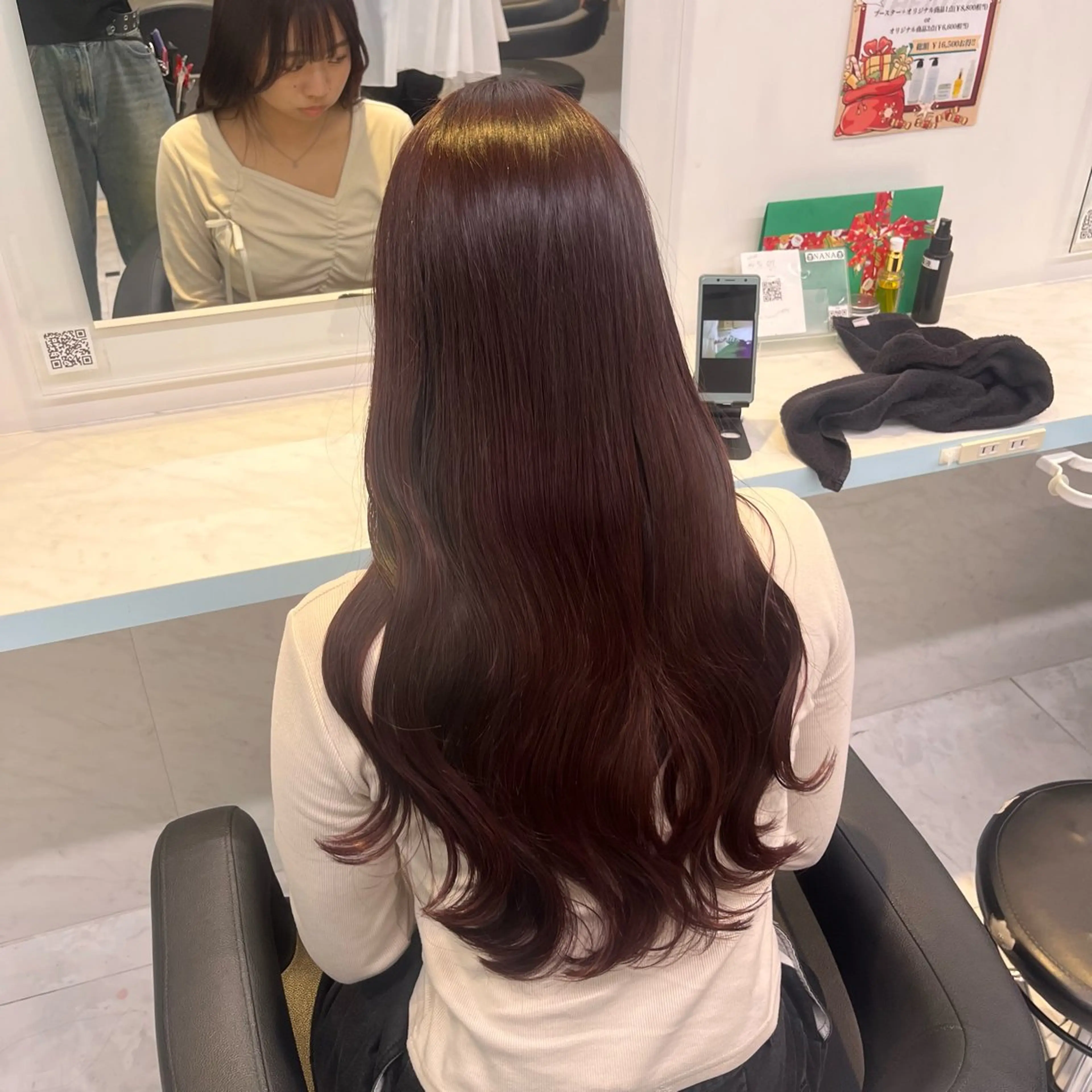 ロング ヘアカラー トリートメント ヘアセット NANA💓韓国ヘア /レイヤー/暖色💓のヘアスタイル