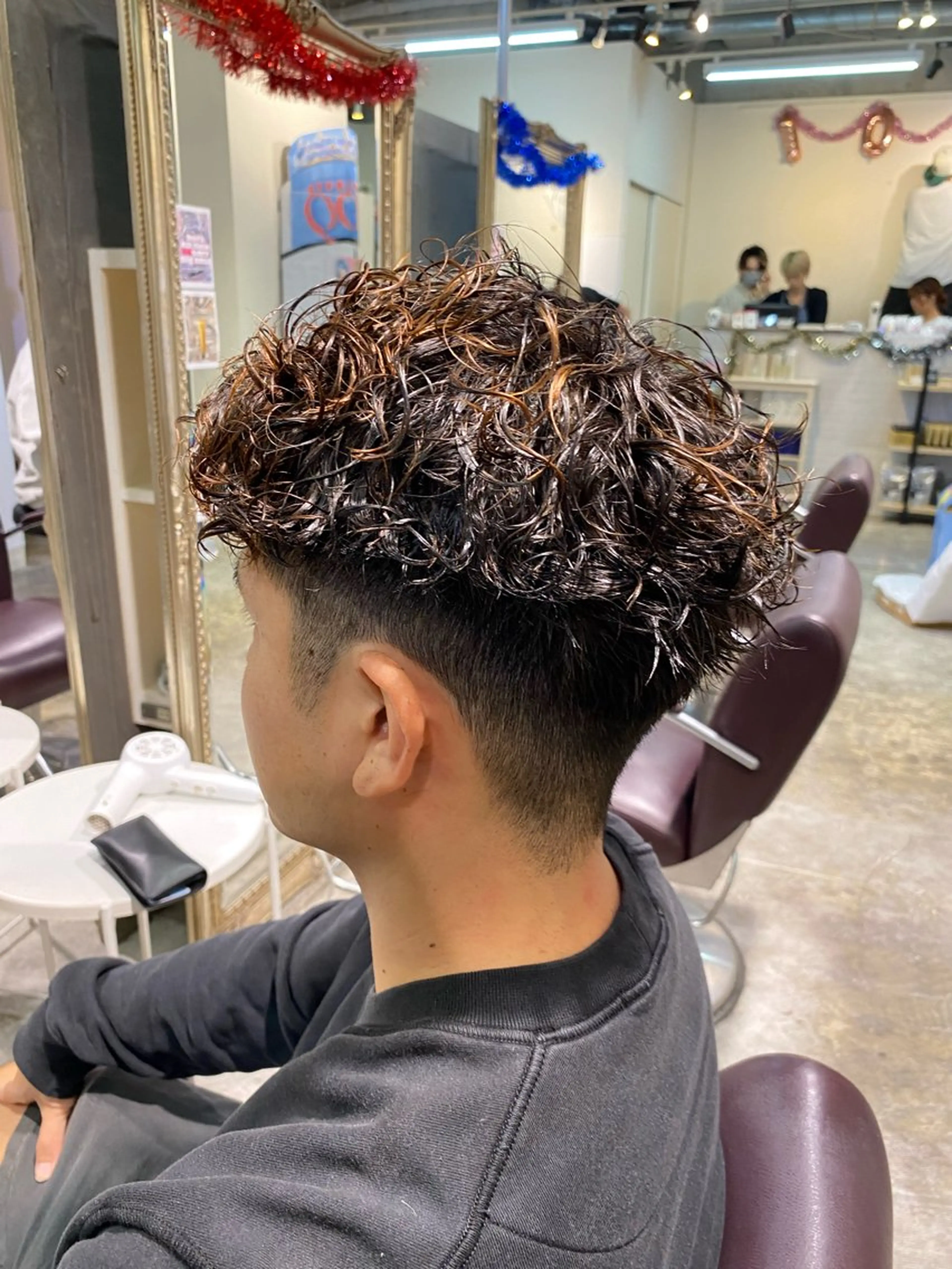 ショート パーマ メンズ パーマ特化/フェザー パーマシャドウ/真生のヘアスタイル