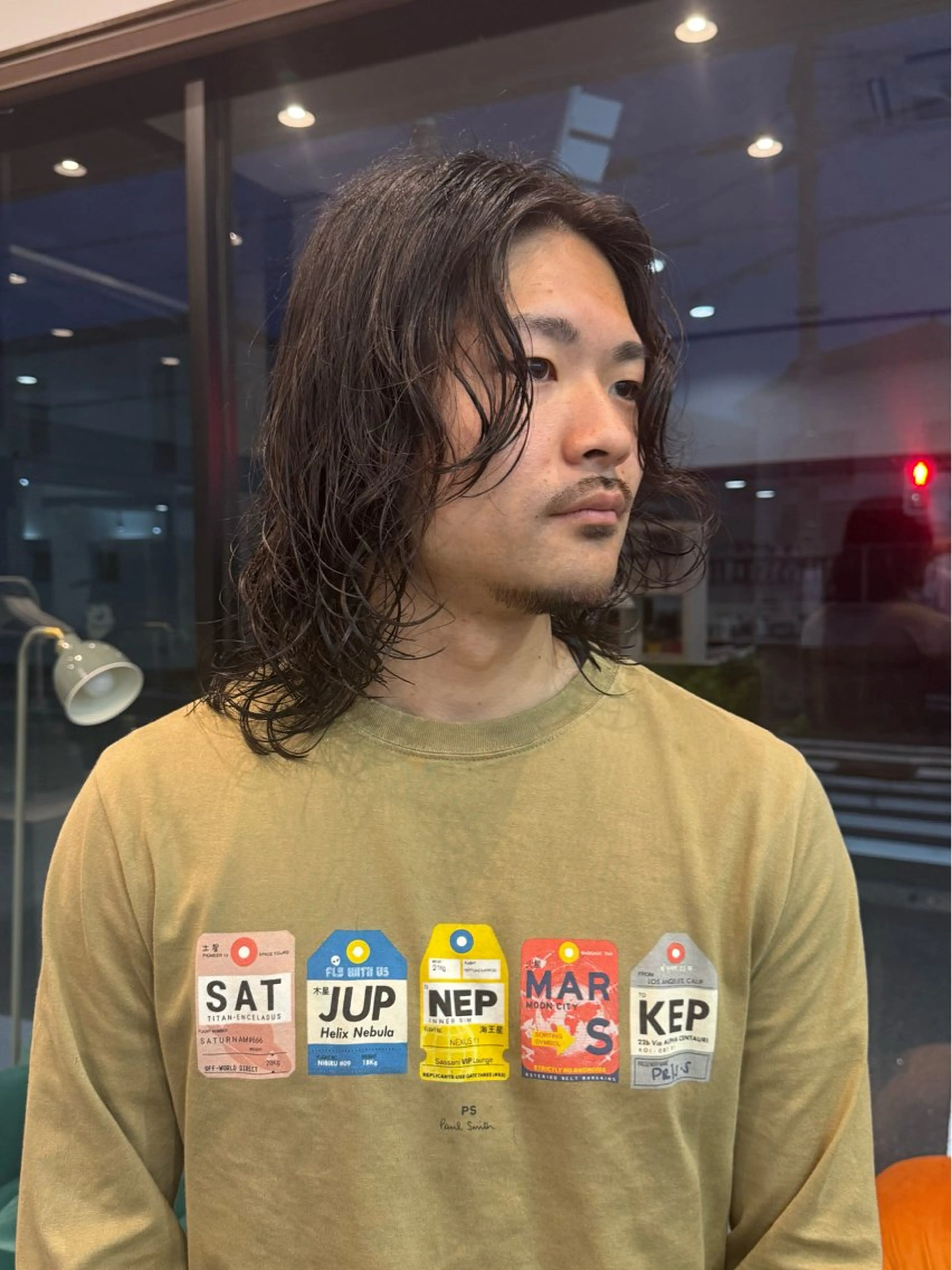 ミディアム ミディアムパーマ カット パーマ 作野 凌都のヘアスタイル