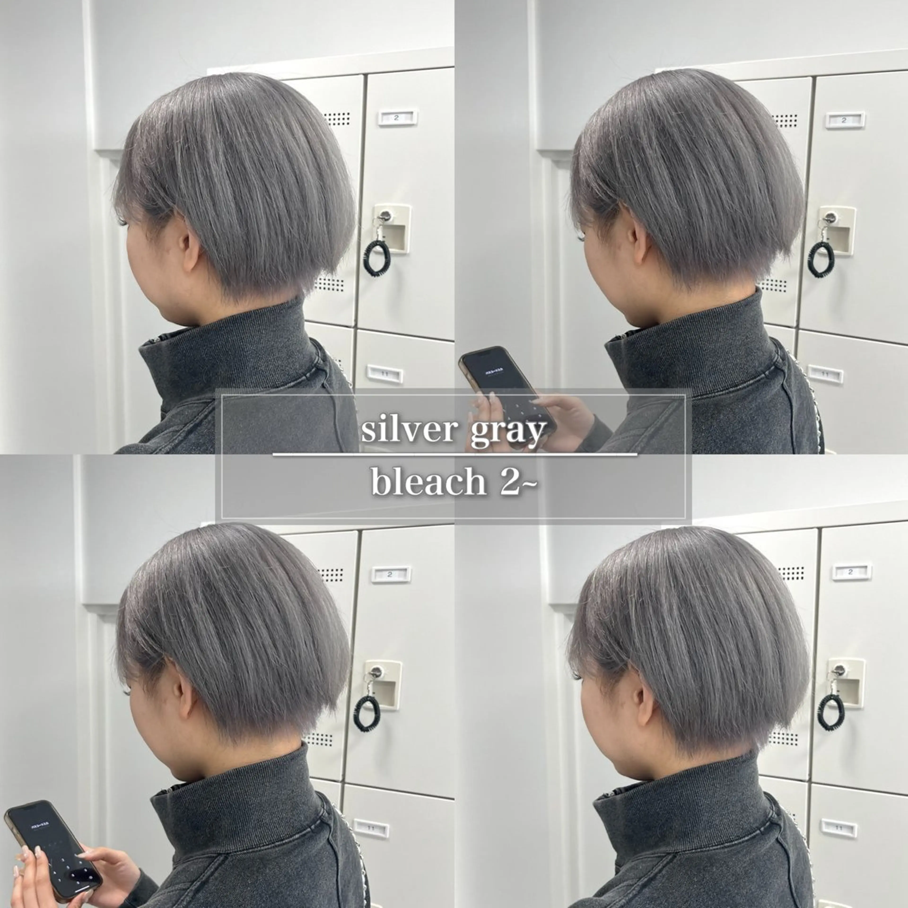 セミロング カラー アッシュ ブリーチ ブルーカラー ブルーアッシュ ブルーラベンダー ヘアカラー トリートメント ケアブリーチ/ 髪質改善/上質艶髪のヘアスタイル