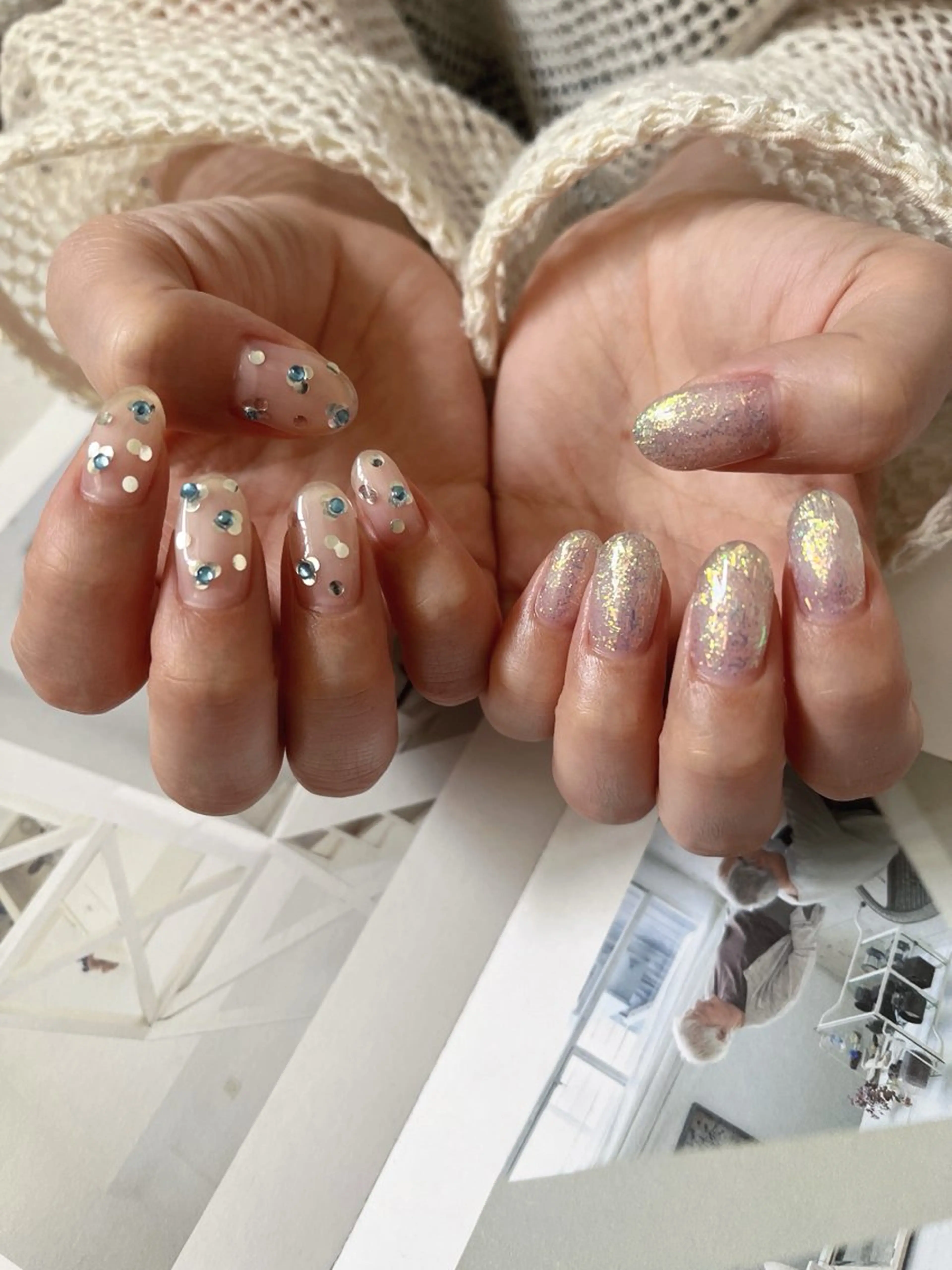 ネイル ブルー キラキラネイル K Aのネイルデザイン