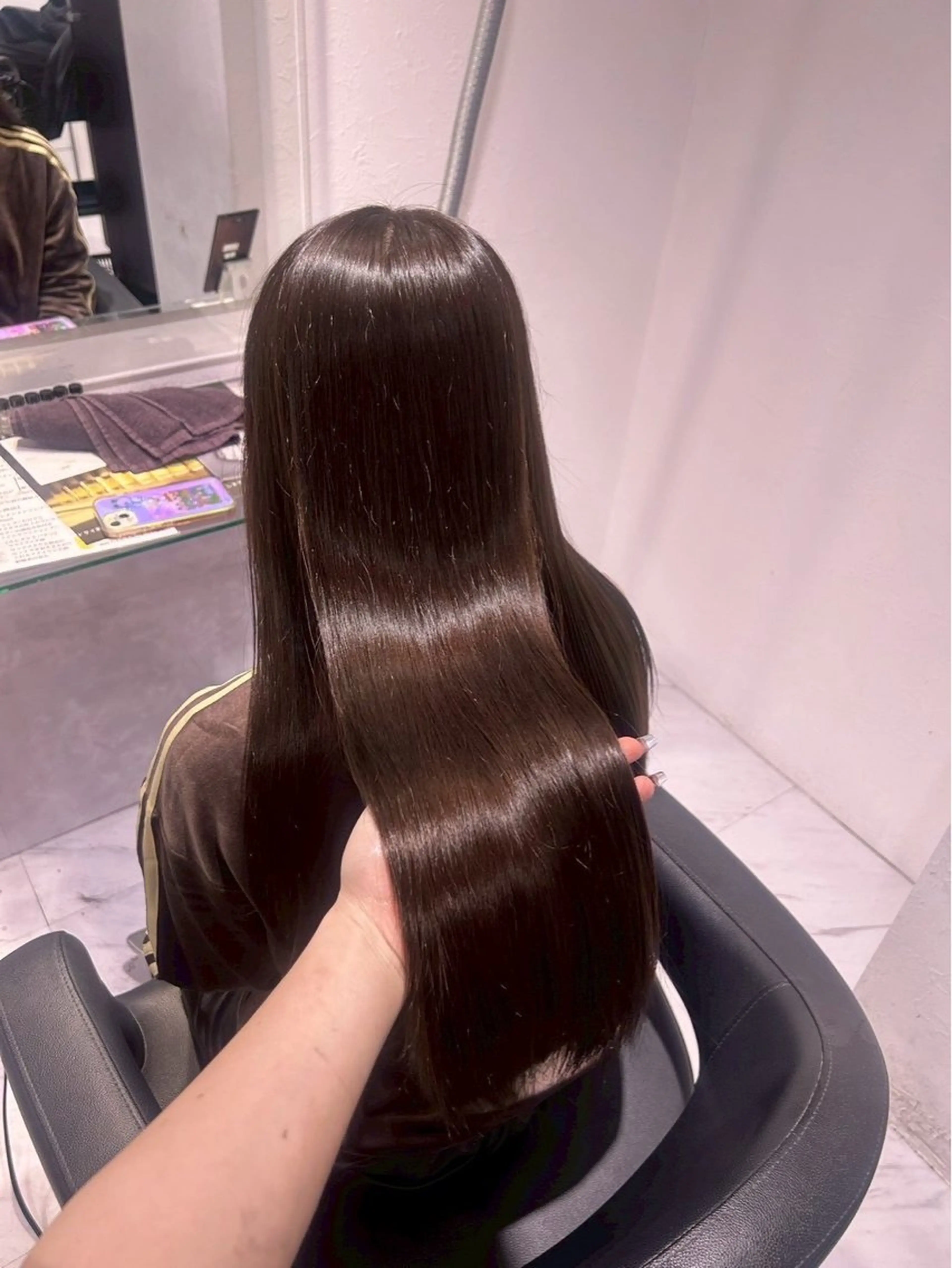 ロング ヘアカラー トリートメント 韓国ワンホン透明感 カラー✨🖤ここあのヘアスタイル