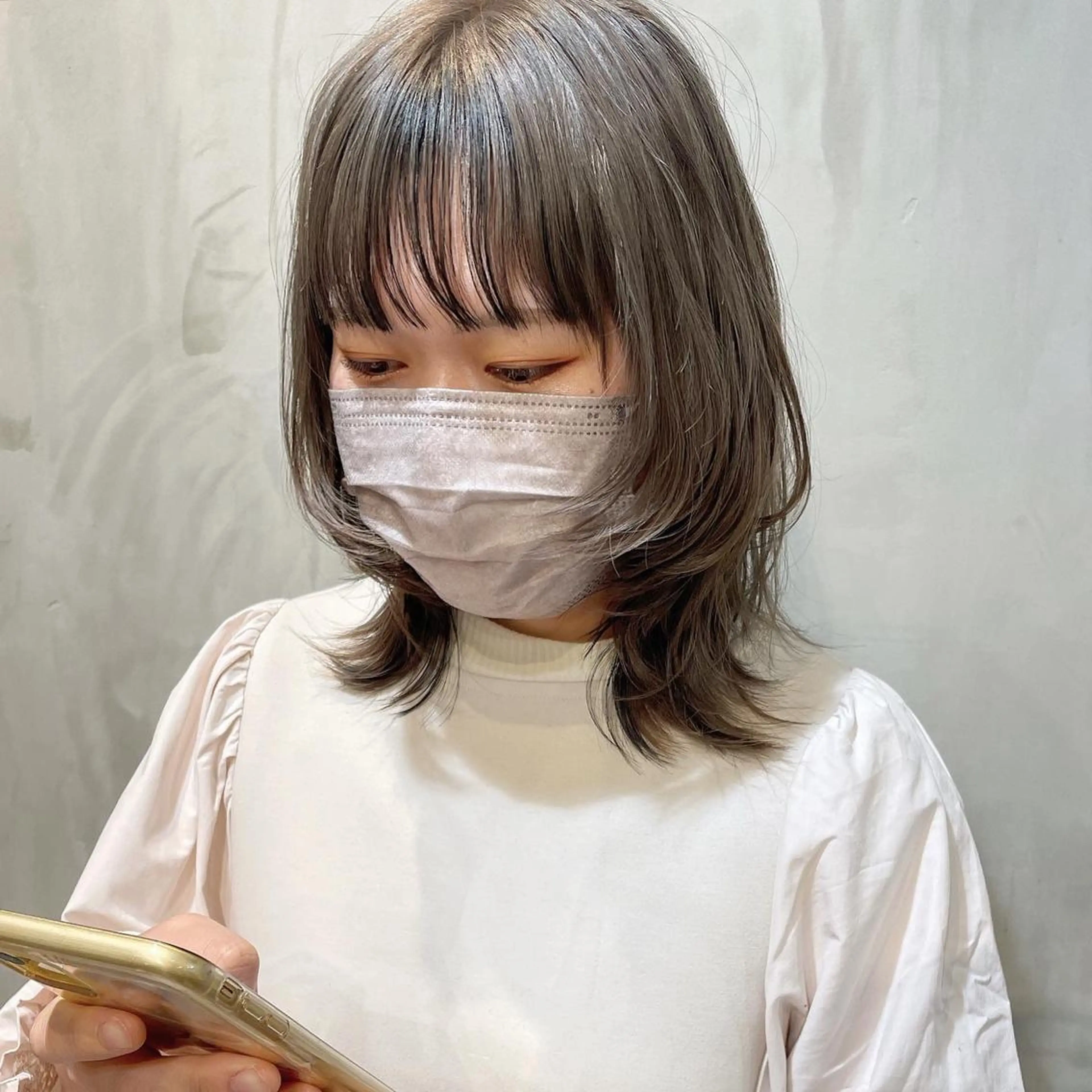 ミディアム カラー ヤマモト マイのヘアスタイル