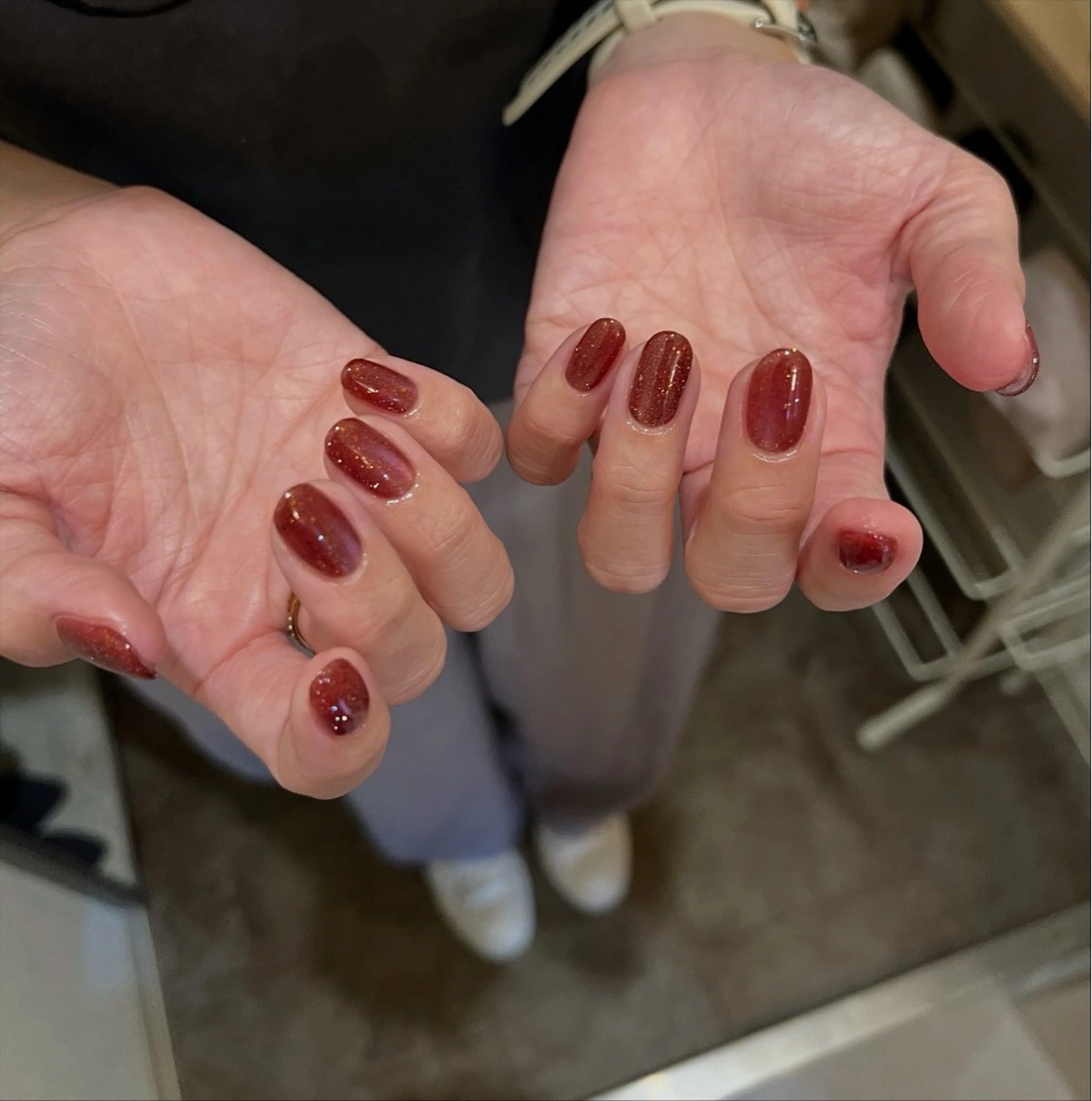 ネイル フラッシュネイル マグネットネイル 赤色 urun eriのネイルデザイン