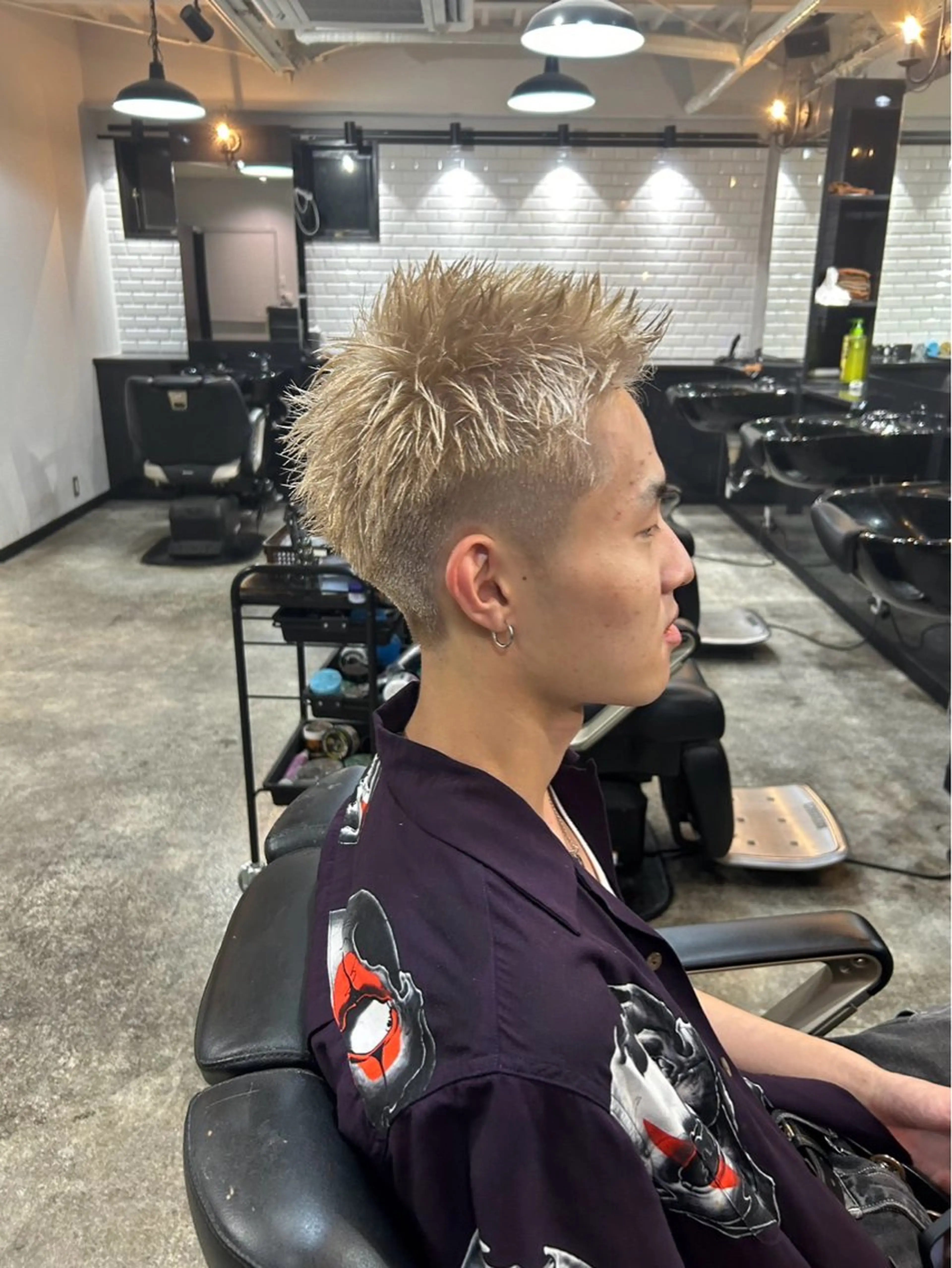 ショート カラー メンズ スパイキーショート 抜きっぱなしブロンド ブロンド ショートヘア メンズカット/ メンズパーマ/佐藤のヘアスタイル