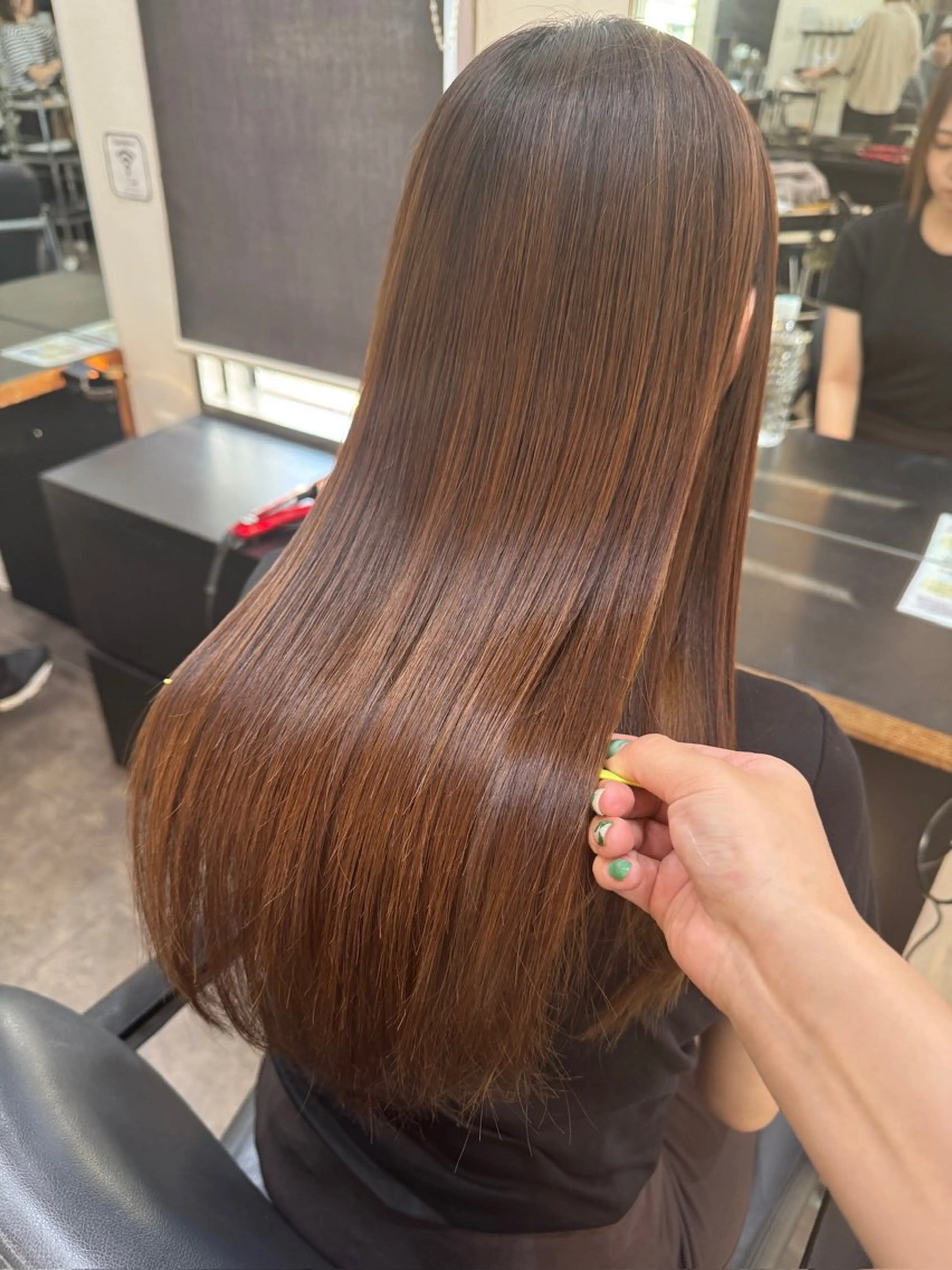 ロング 縮毛矯正 中谷 あずみのヘアスタイル