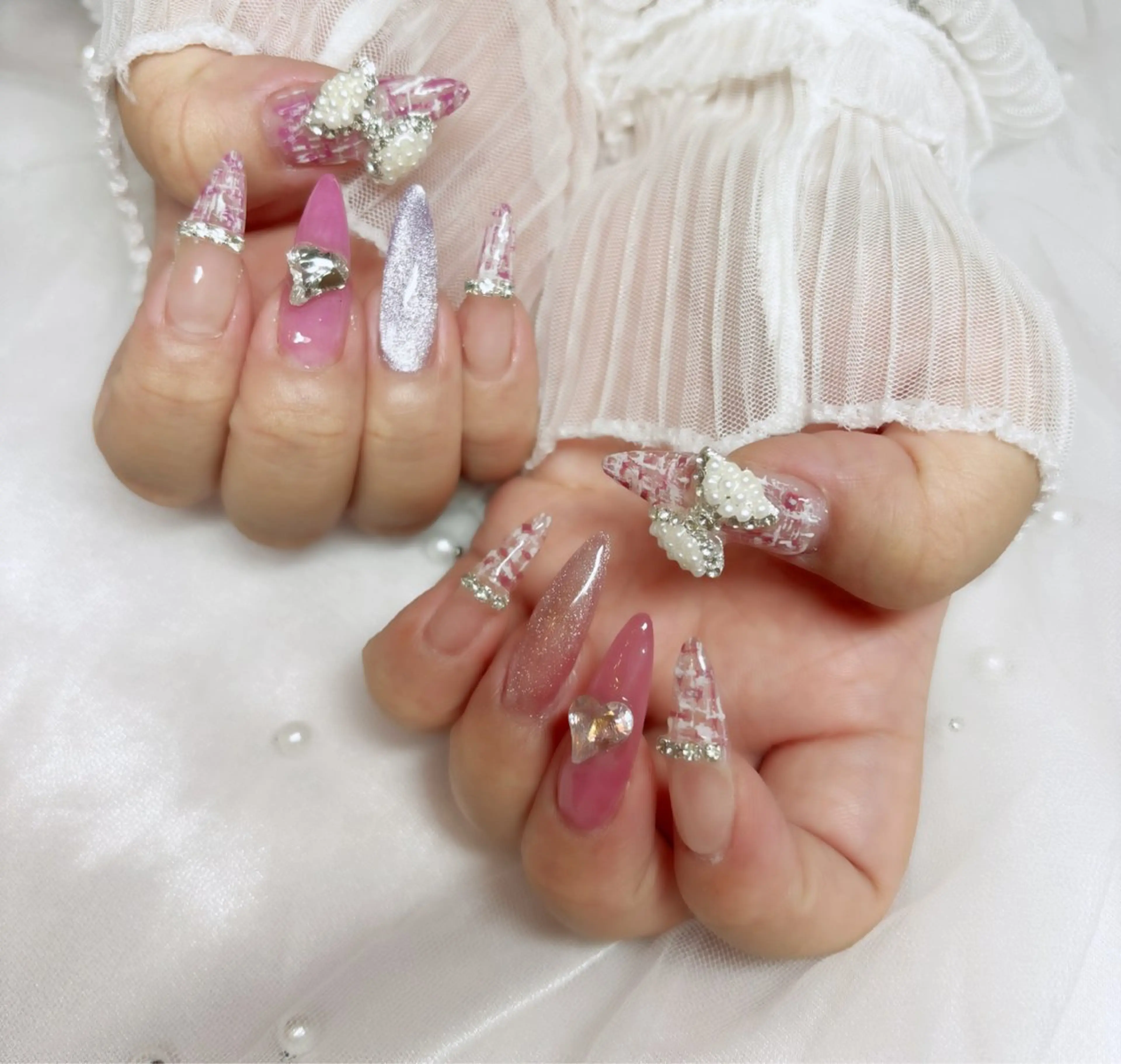 ネイル ツイードネイル ハンドネイル Nail Salon macherieのネイルデザイン