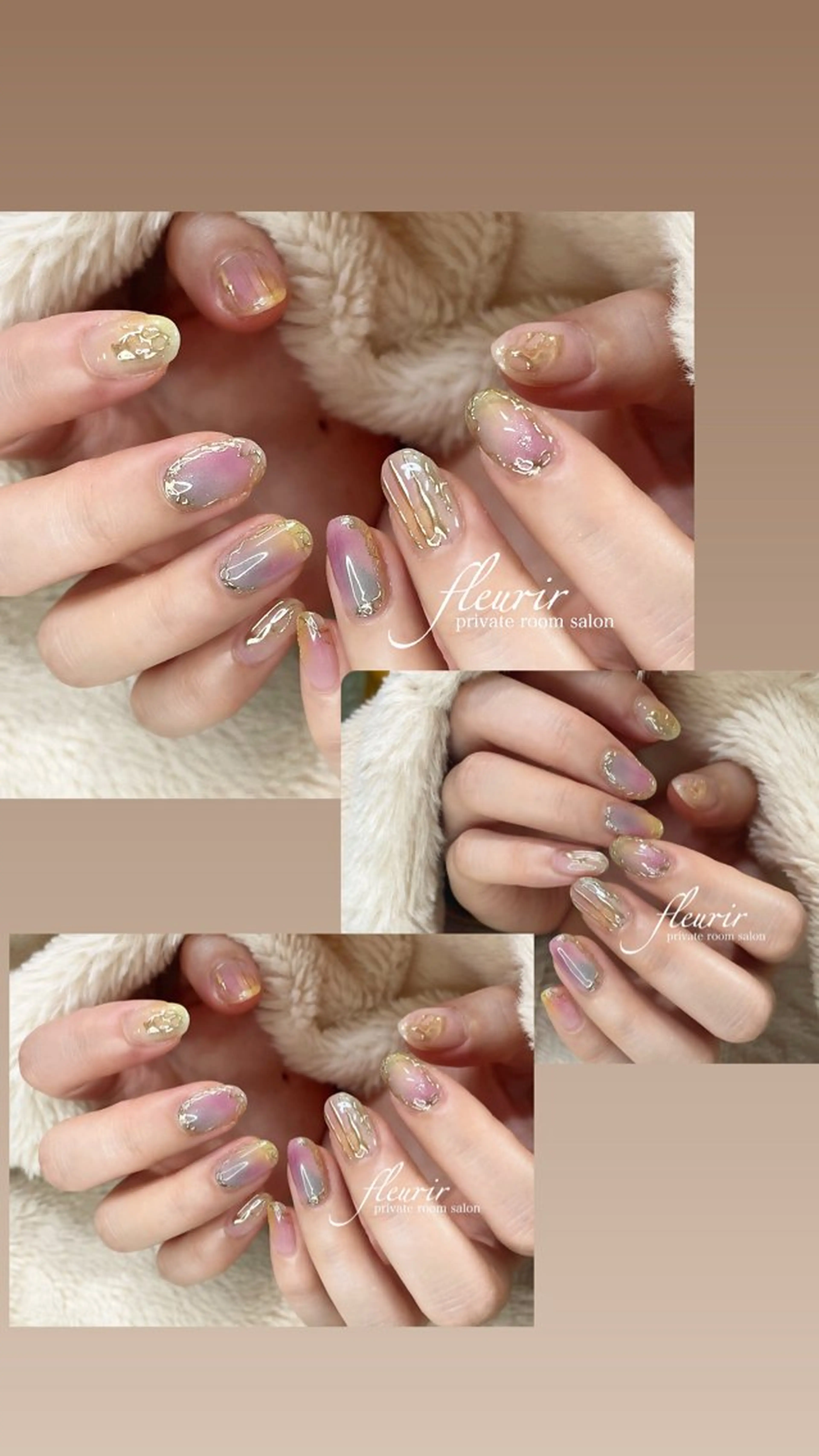 ネイル アートネイル ミラーネイル フルリール 【プライベートサロンのネイルデザイン