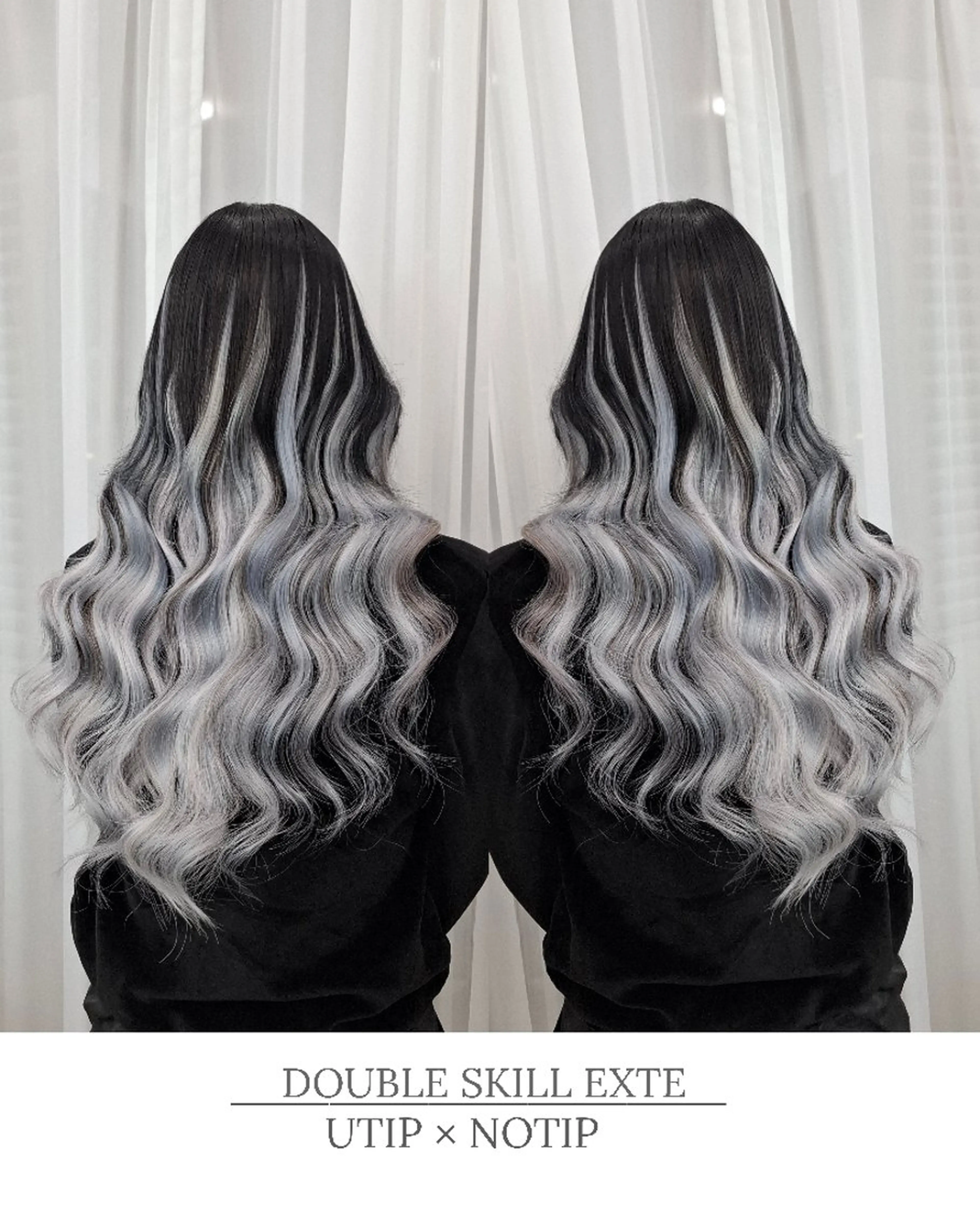 ミディアム カラー ヘアアレンジ バレイヤージュ グラデーションカラー シルバー ホワイトシルバー レイヤーカット カット エクステ HIME. ＊*ヒメドットのヘアスタイル