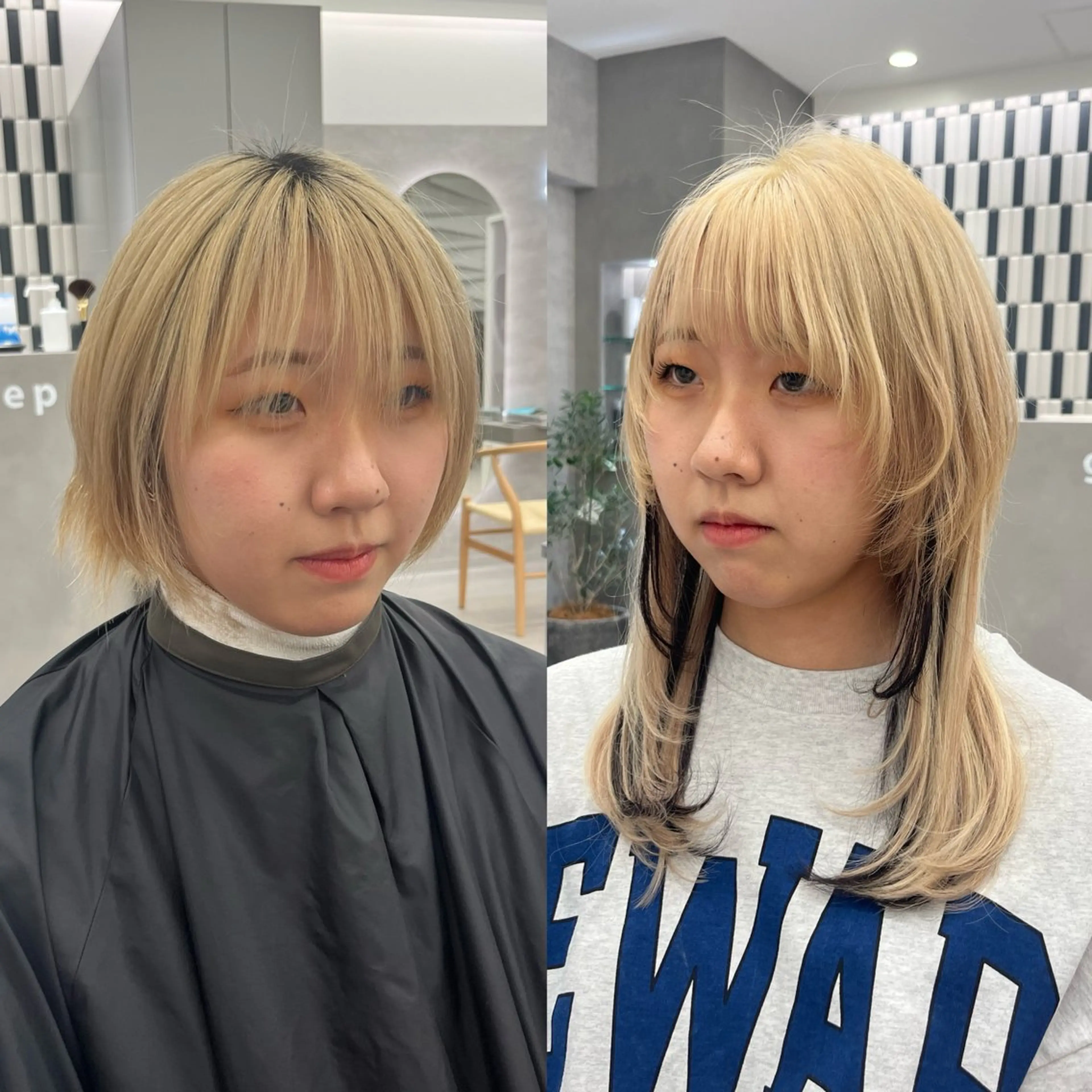 セミロング シールエクステ エクステ ウルフカット エクステ 萌花 moeka /韓国/レイヤーのヘアスタイル