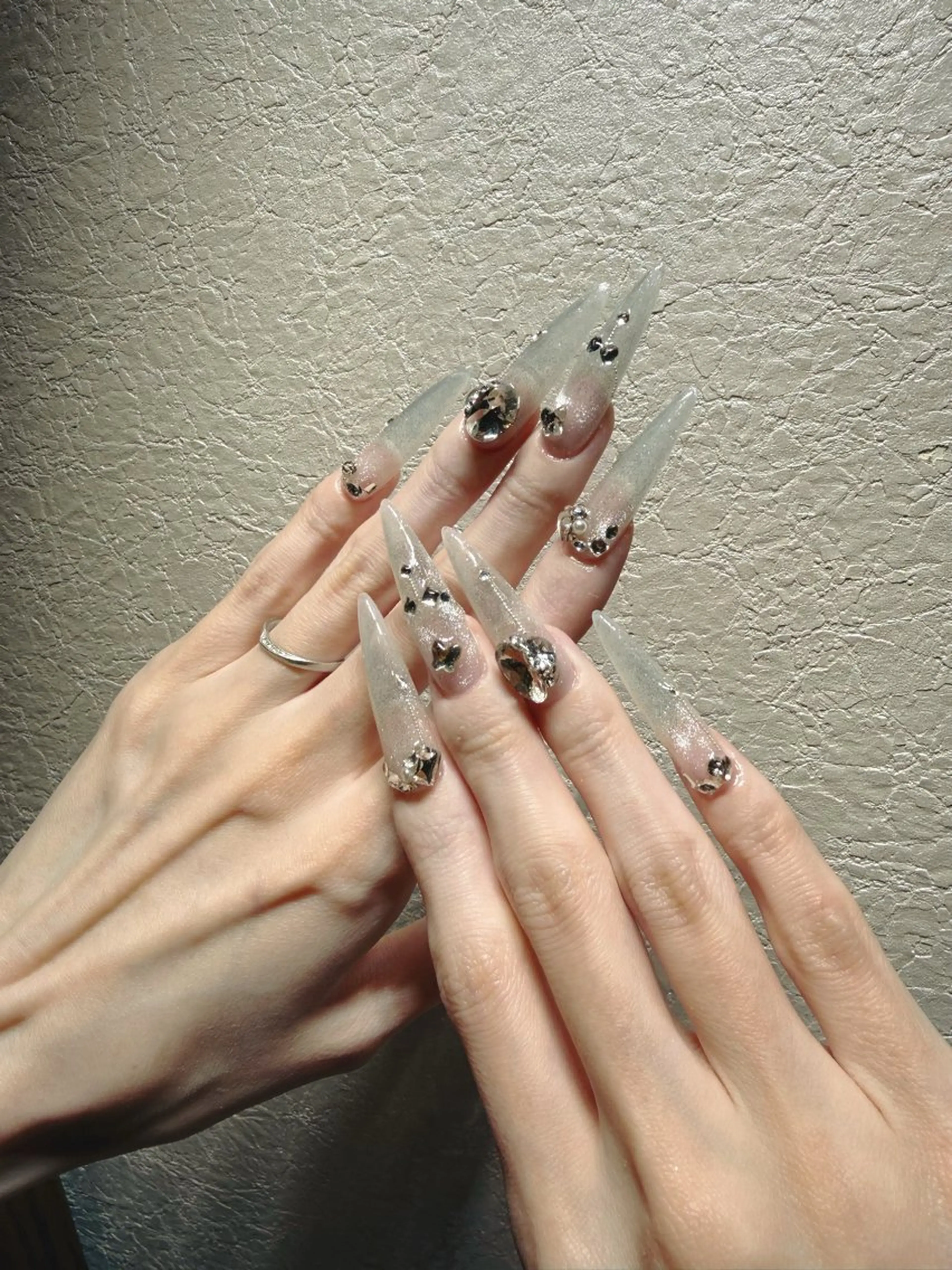 ネイル アートネイル フットネイル ジェルネイル ハート マグネットネイル babarla Nailのネイルデザイン