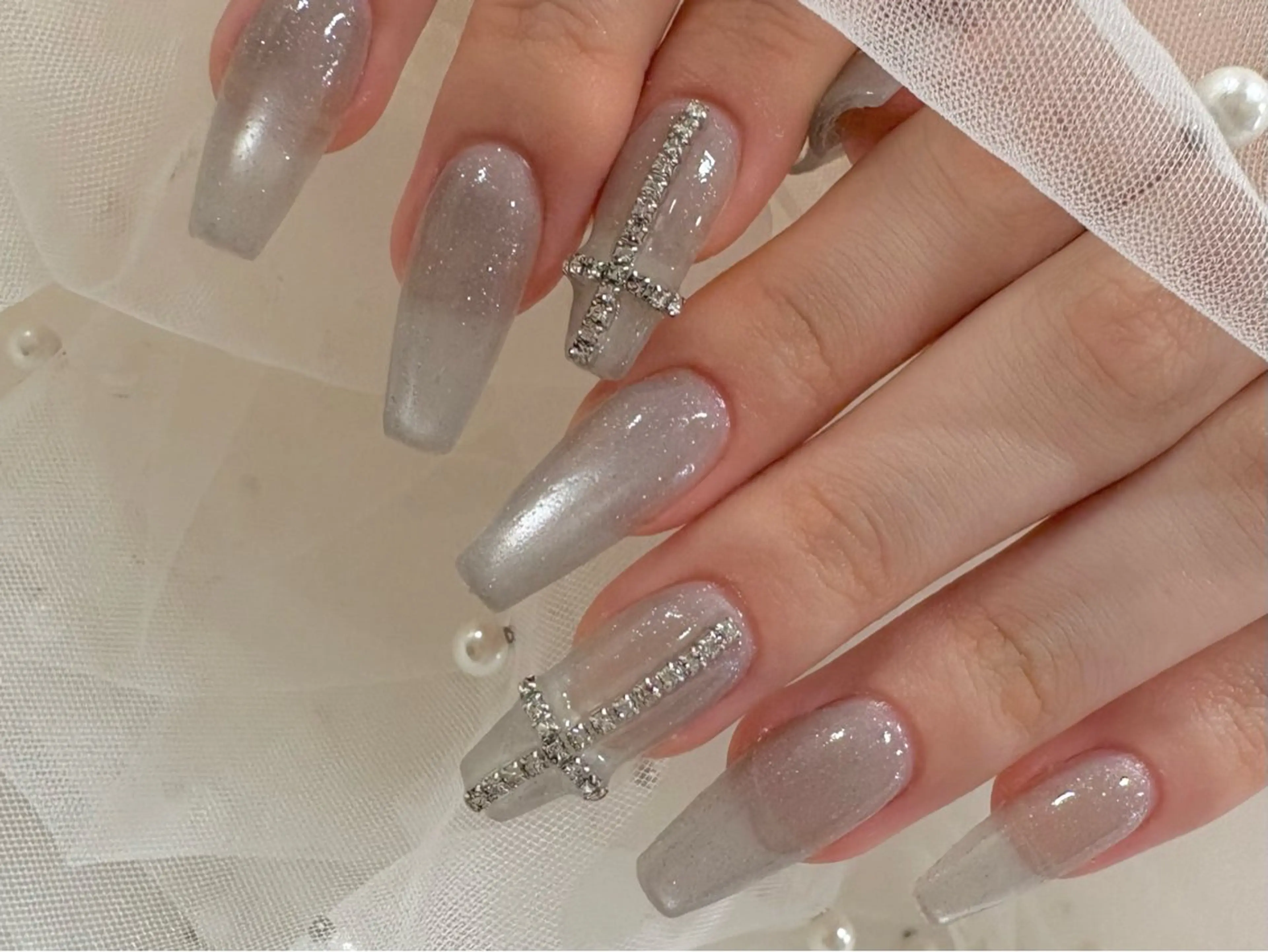 ミディアム 韓国風ヘア ハンドネイル NAIL SALON FLOR所属・ワンホンネイル/ 韓国ネイルMAKIのネイルデザイン